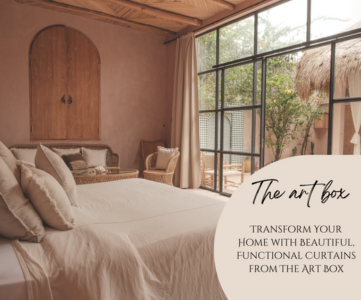 Discover The Art Box's handcrafted curtains designed for warmth and style. Perfect for winter, these insulated and elegant curtains enhance your home's comfort and décor.