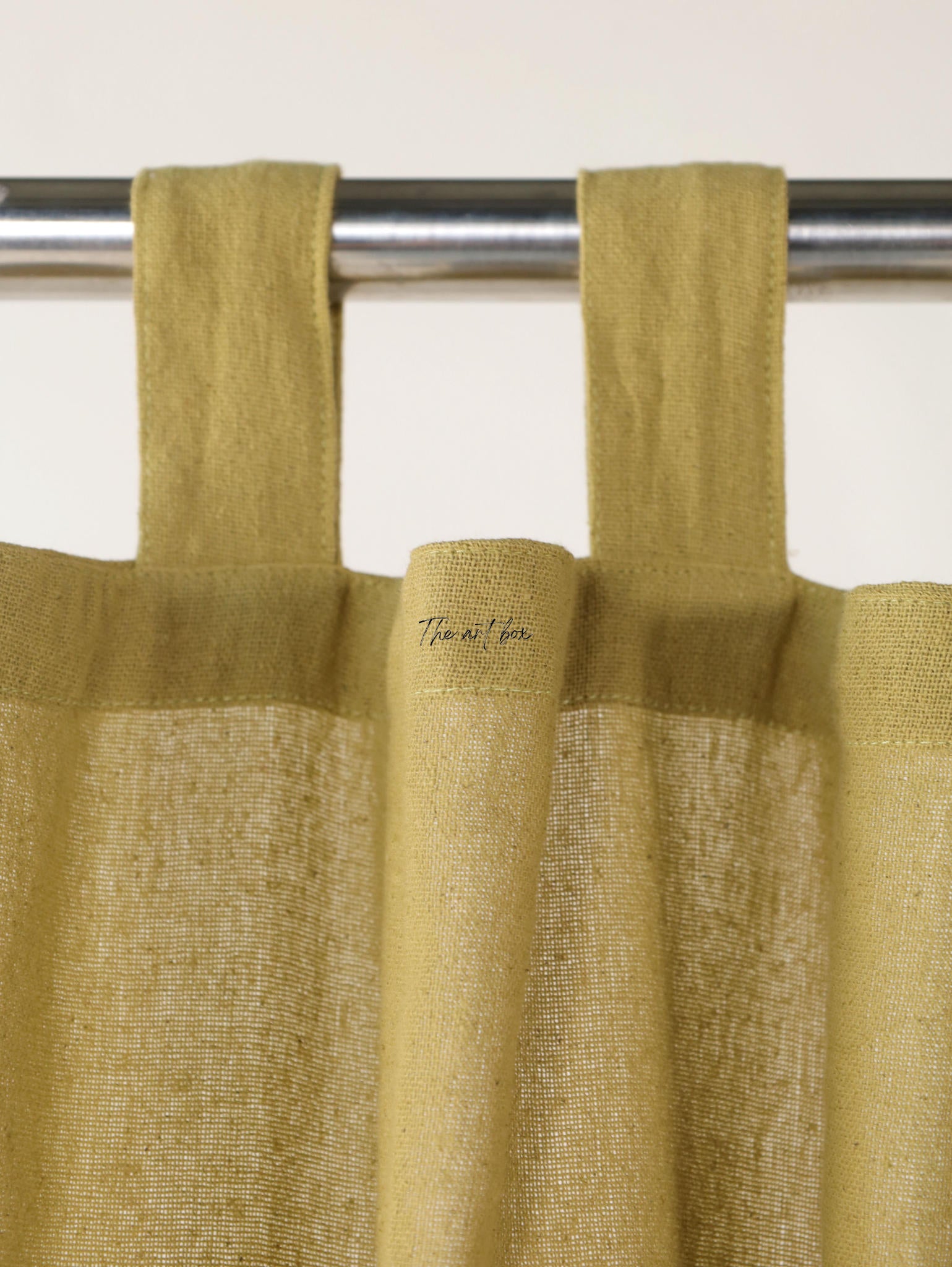 Lime Cotton Tap Top Curtains- 2 Panel set