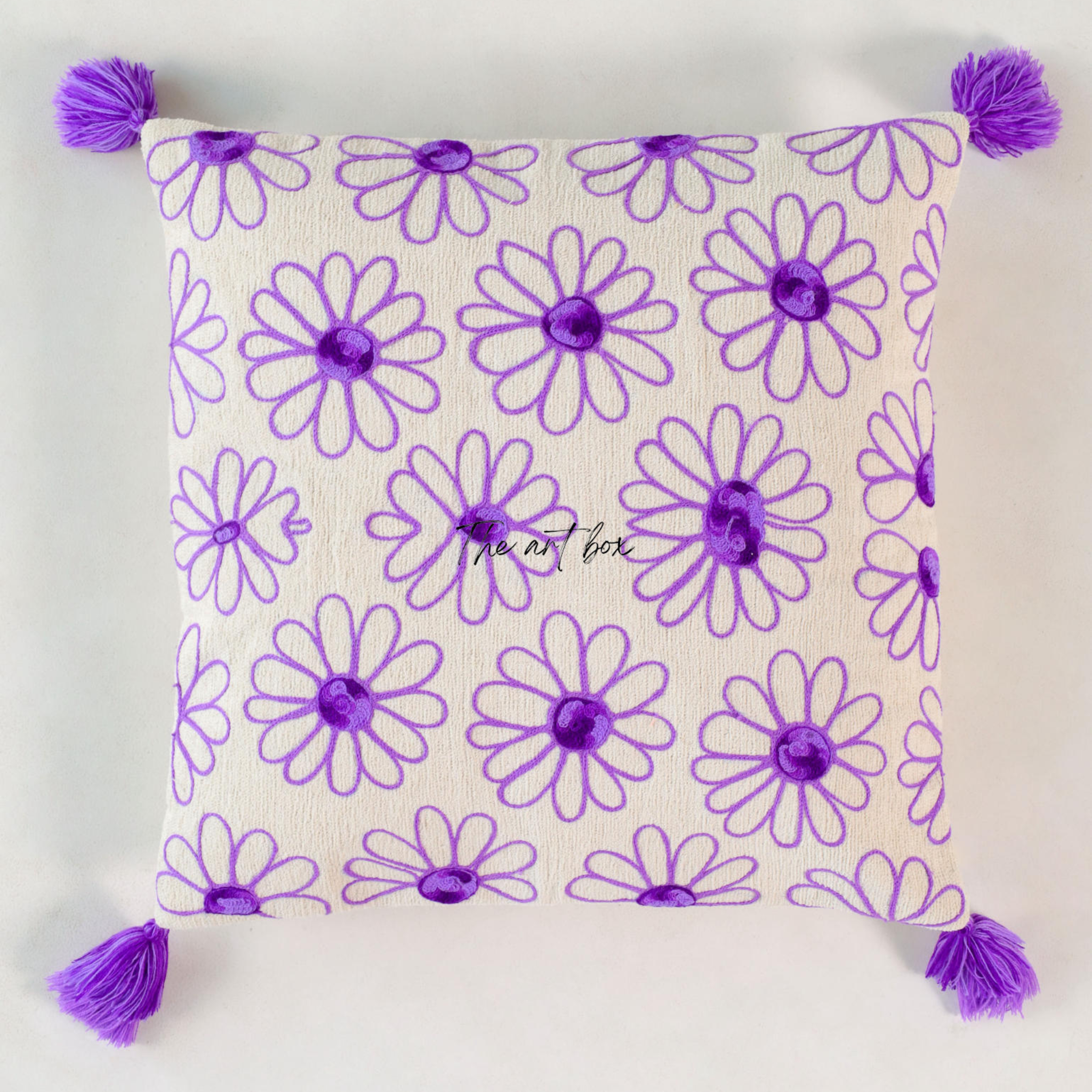 Custom Embroidered Flower Cushion - Blossom Your Own Design