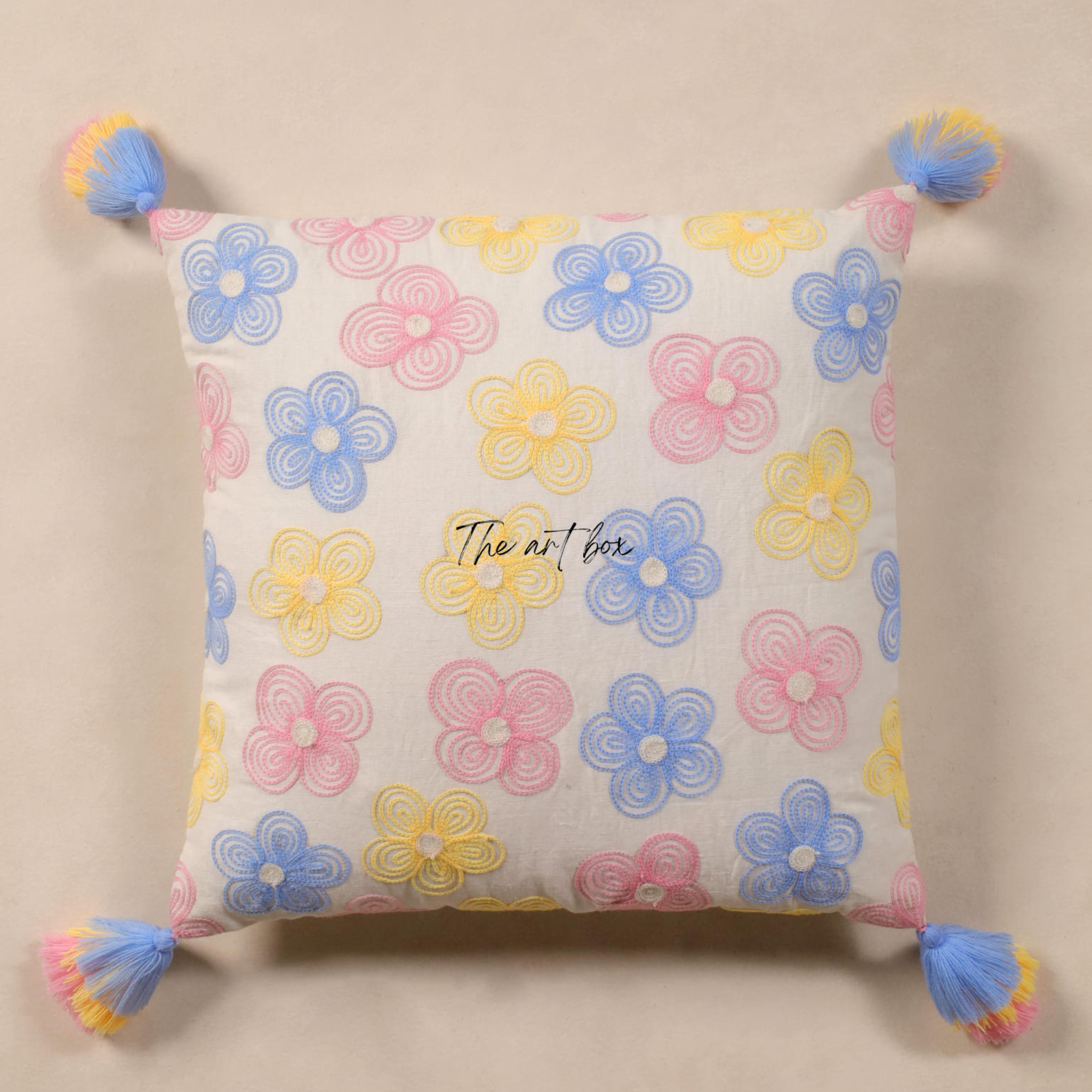 Embroidered Floral Decor Pillow Case - Blossom Your Space With Beauty