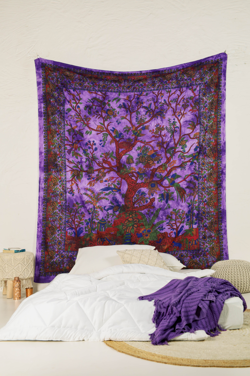 Purple Tree Of Life Tapestry