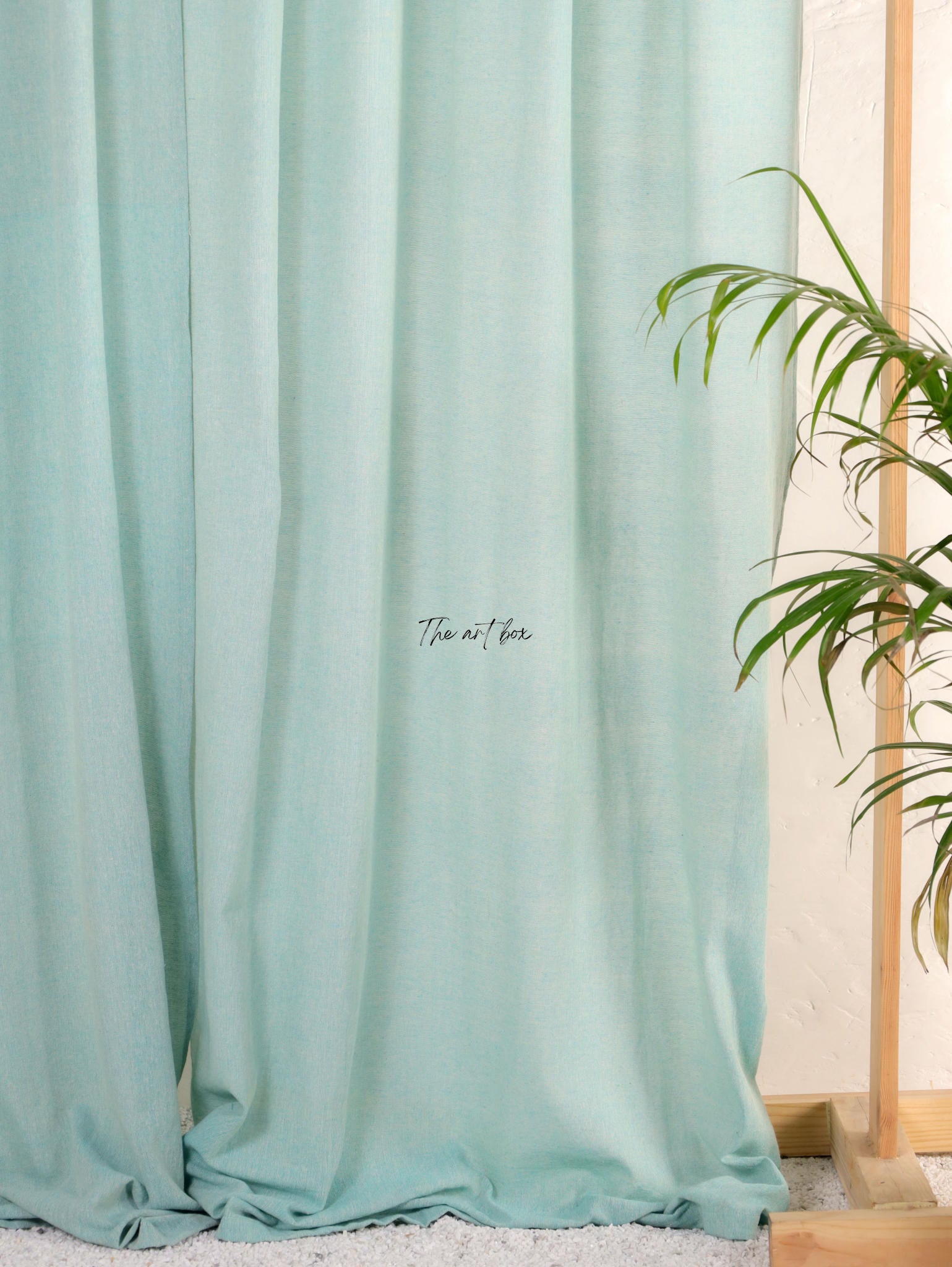 Linen Gauze Aqua Curtains- 2 Panel set