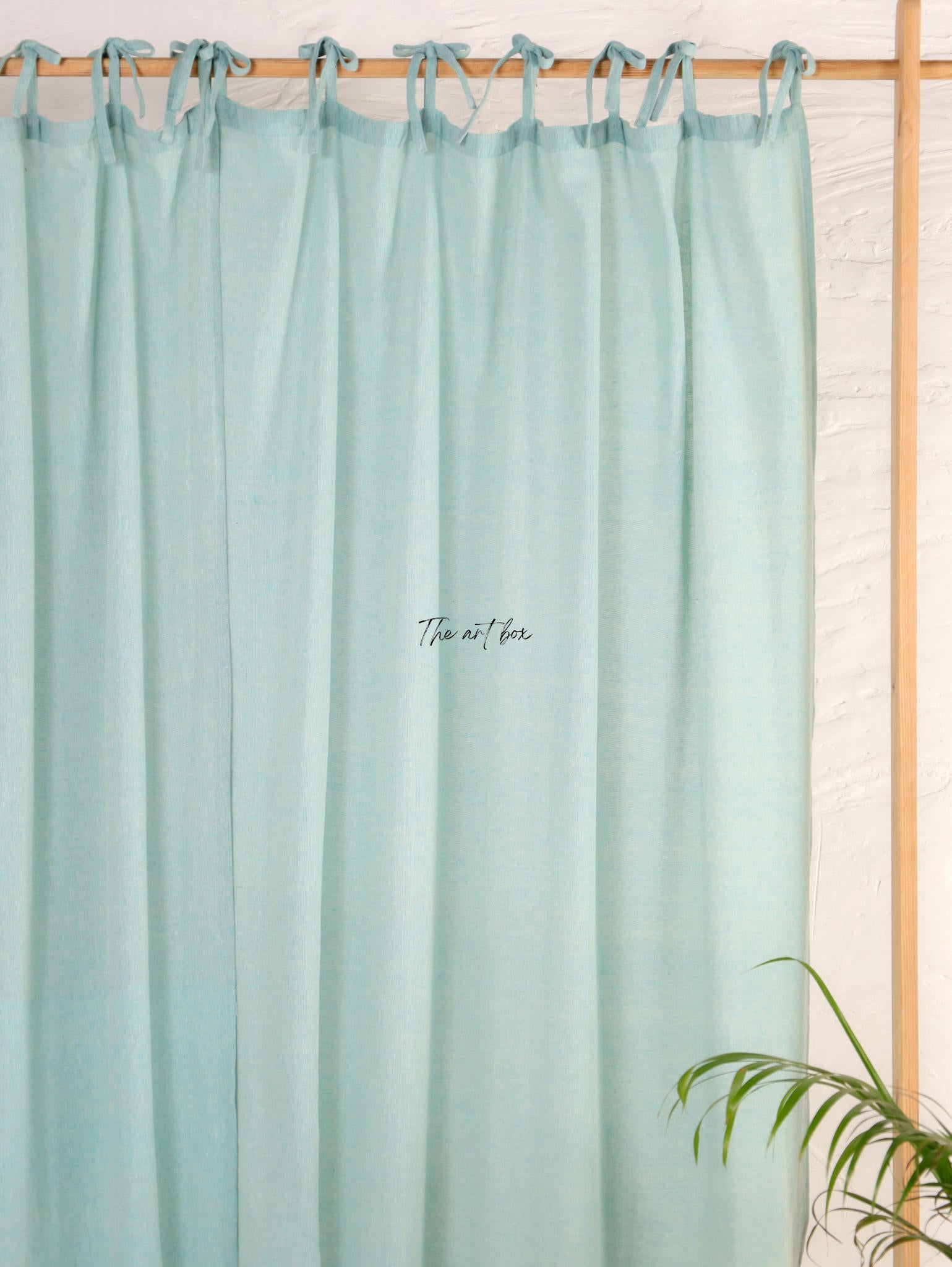 Linen Gauze Aqua Curtains- 2 Panel set