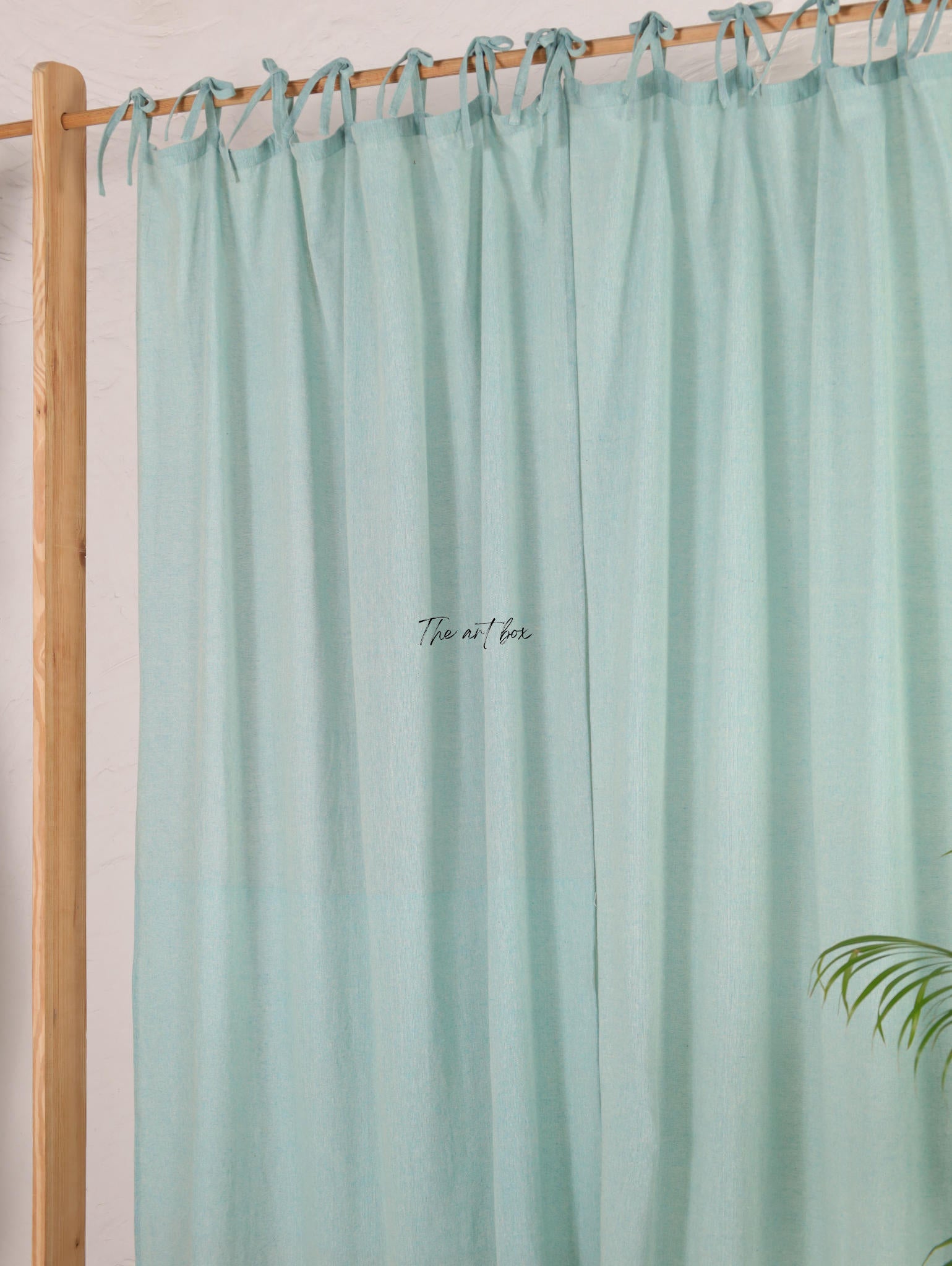 Linen Gauze Aqua Curtains- 2 Panel set