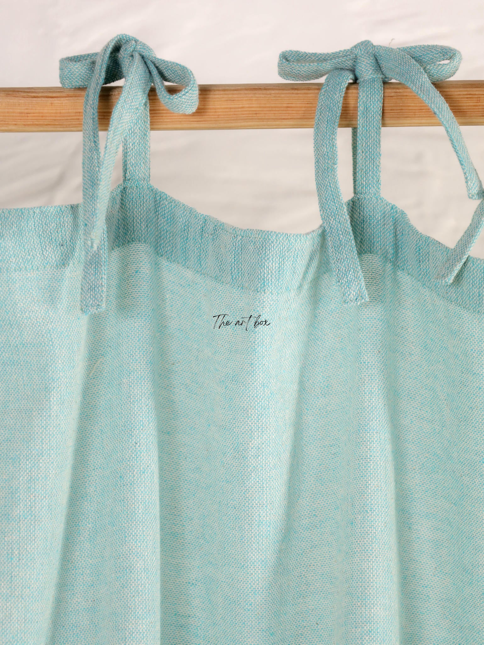 Linen Gauze Aqua Curtains- 2 Panel set