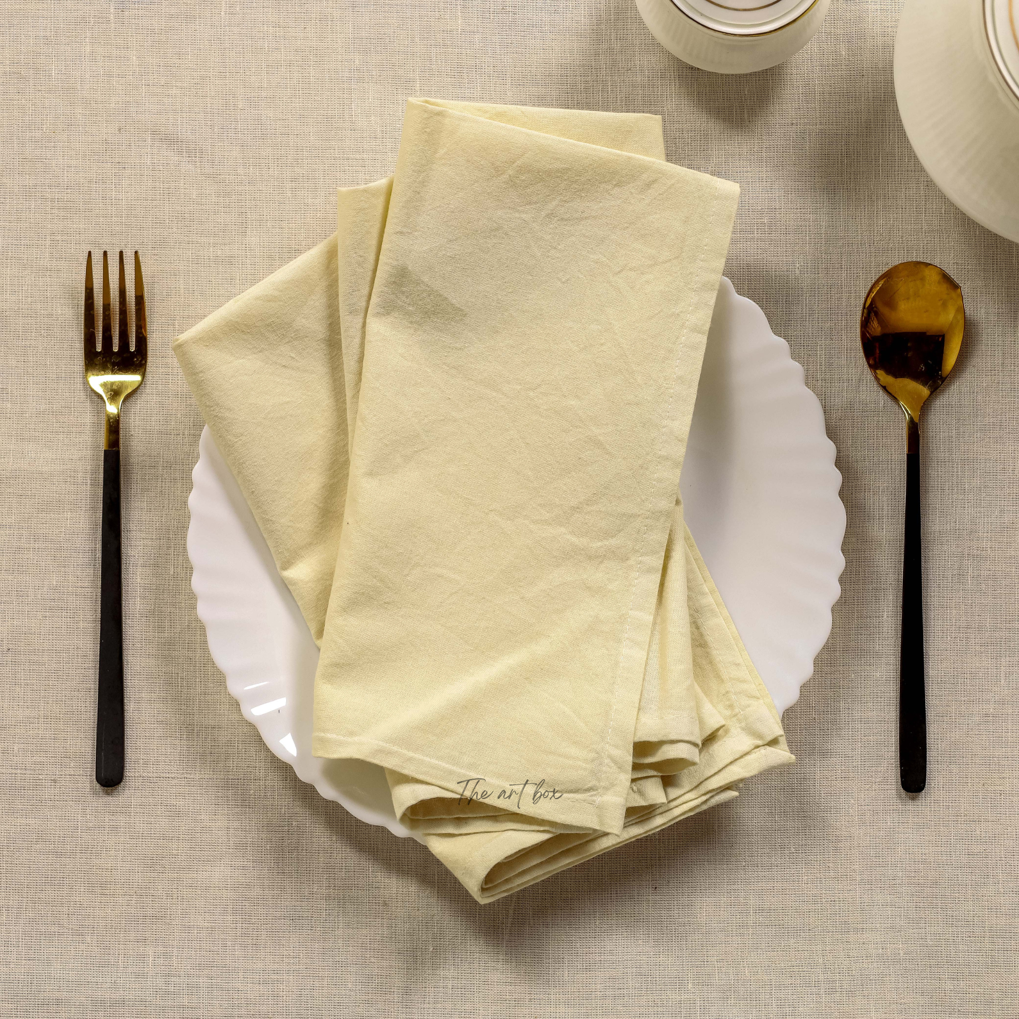 Cotton Yellow Table Napkins