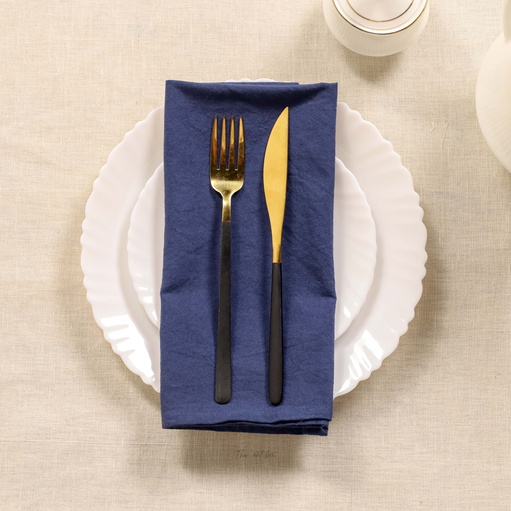 Blue Cotton Table Napkins