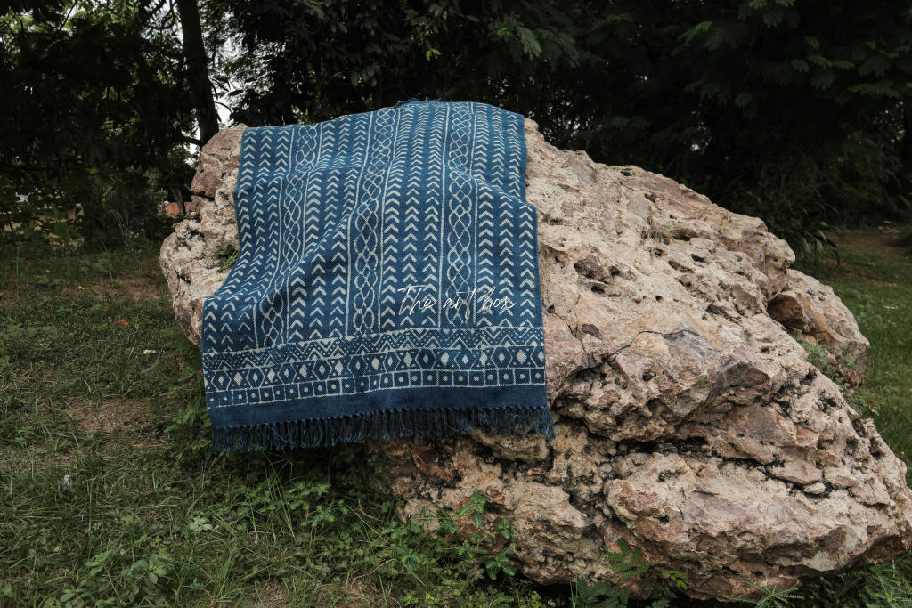 Indigo Blue Hand Block Print Cotton Rectangular Rugs