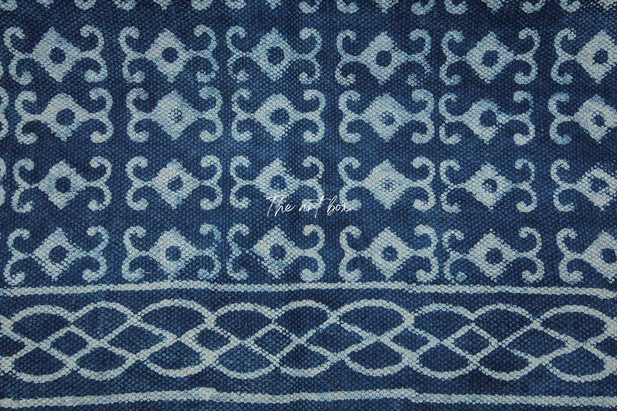 Indigo Blue Hand Block Print Cotton Rectangle Rugs