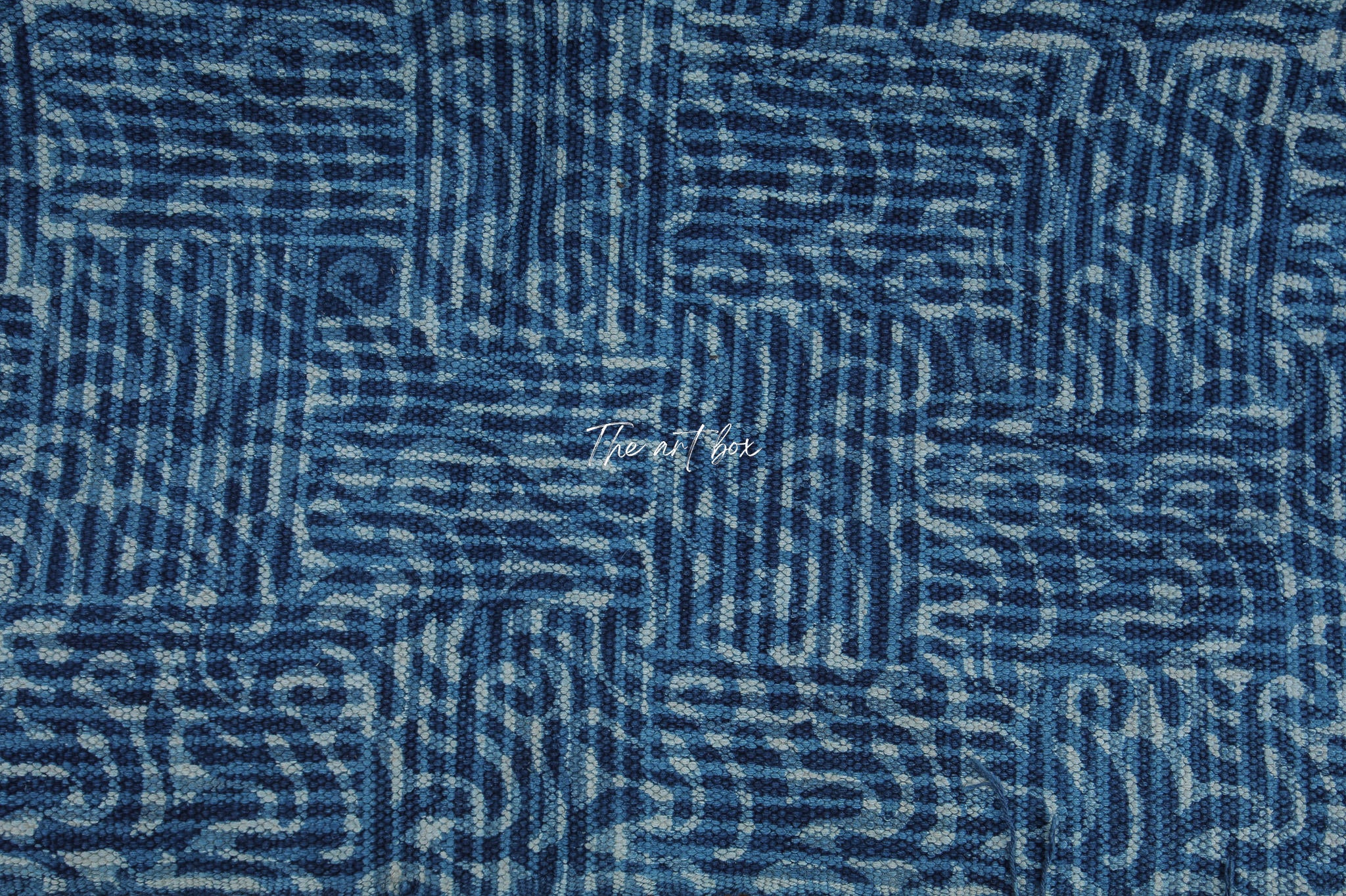 Indigo Blue Dabu Block Print Cotton Indigo Rectangle Rugs