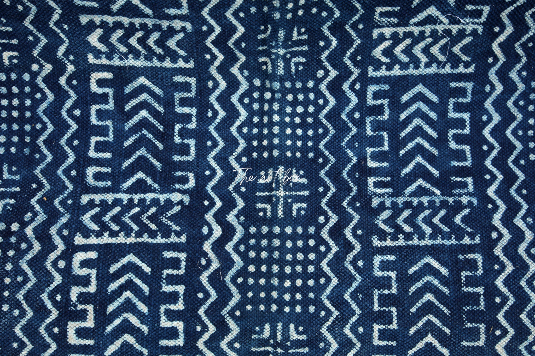 Indigo Blue Hand Block Print Cotton Rectangle Rugs