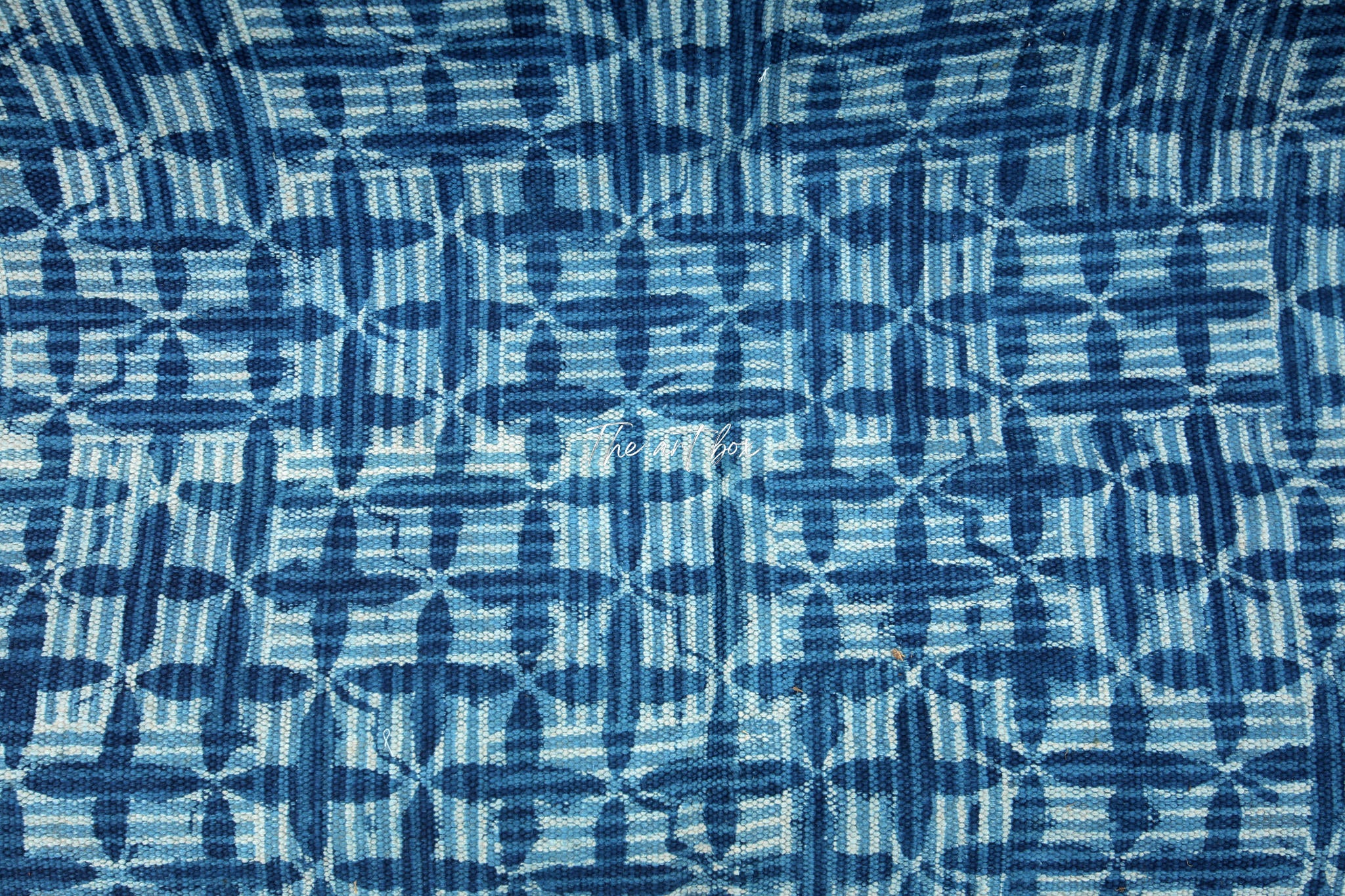 Indigo Blue Hand Block Print Cotton Rectangle Rugs