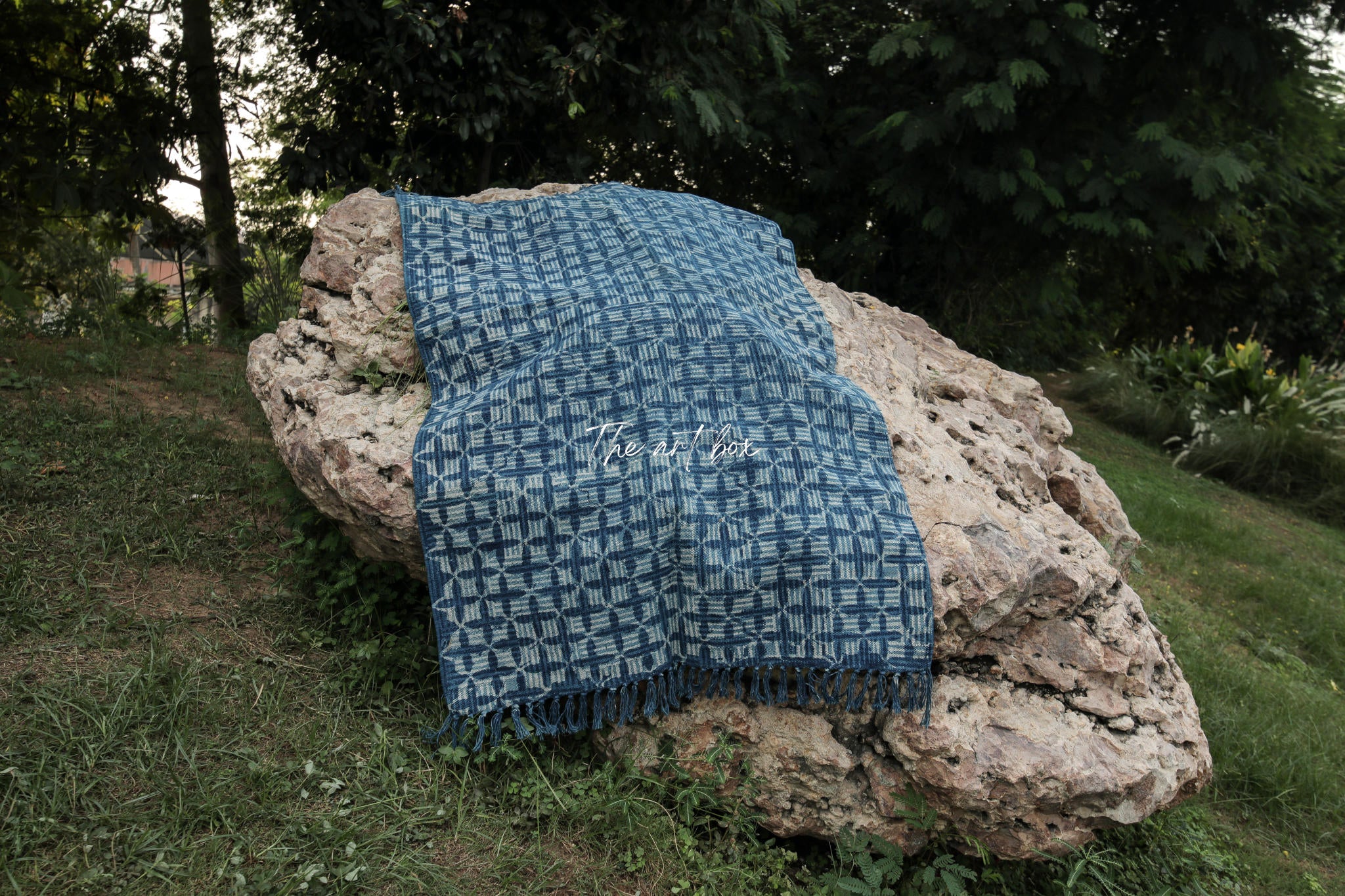 Indigo Blue Hand Block Print Cotton Rectangle Rugs