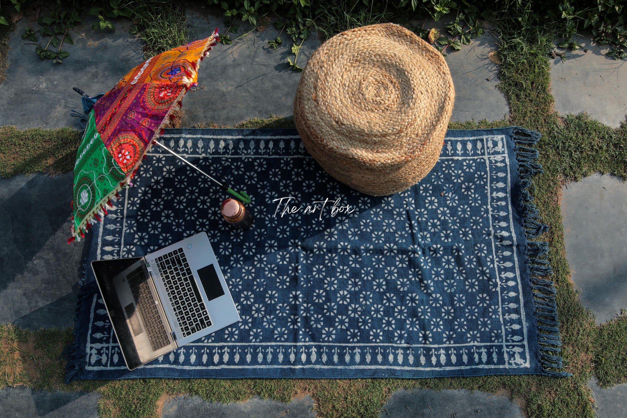 Indigo Blue Hand Block Print Cotton Rectangle Rugs