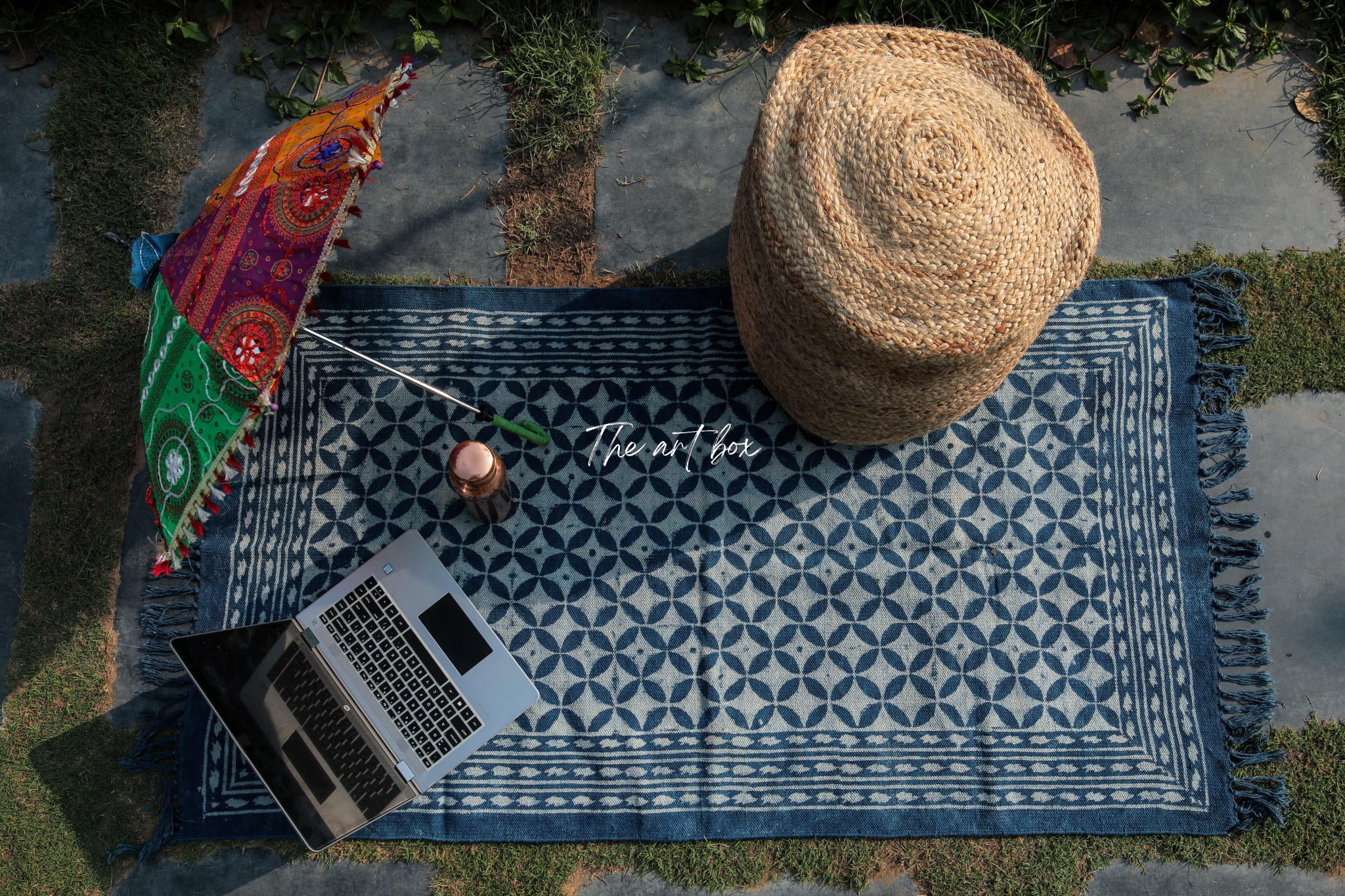 Indigo Blue Hand Block Print Cotton Rectangle Rugs