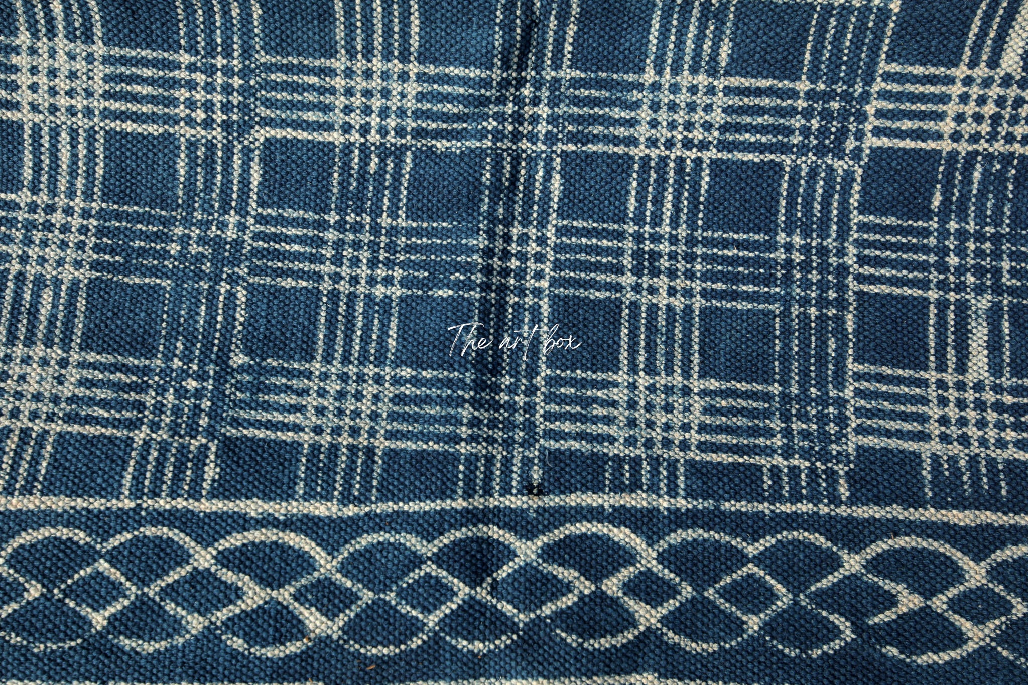 Indigo Blue Hand Block Print Cotton Rectangle Rugs