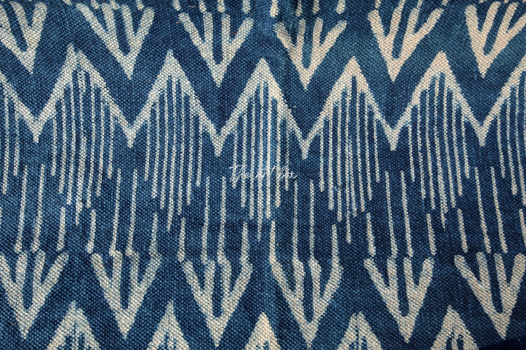 Indigo Blue Dabu Block Print Cotton Rectangle Rugs