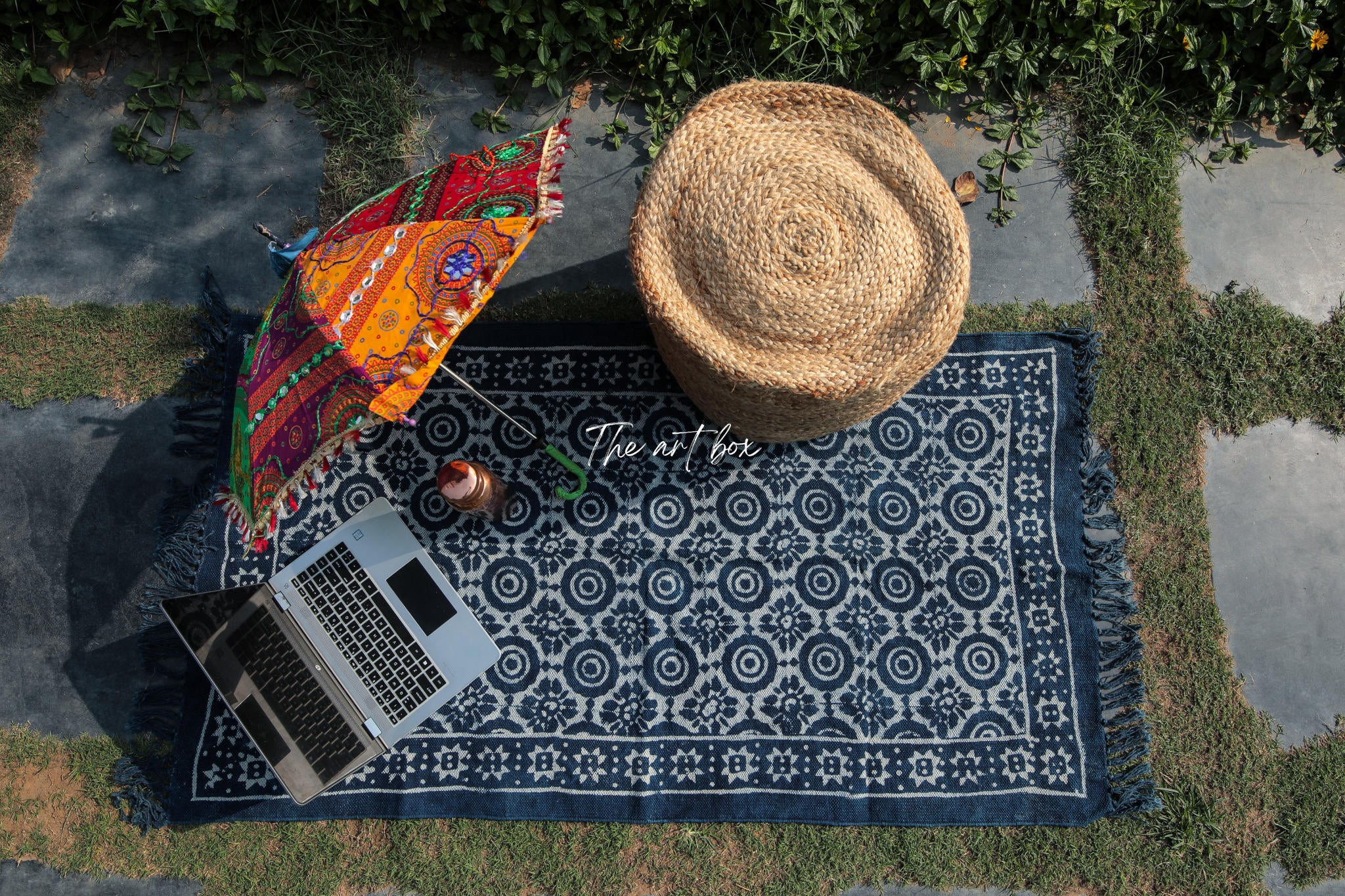Indigo Blue Hand Block Print Cotton Rectangle Rugs