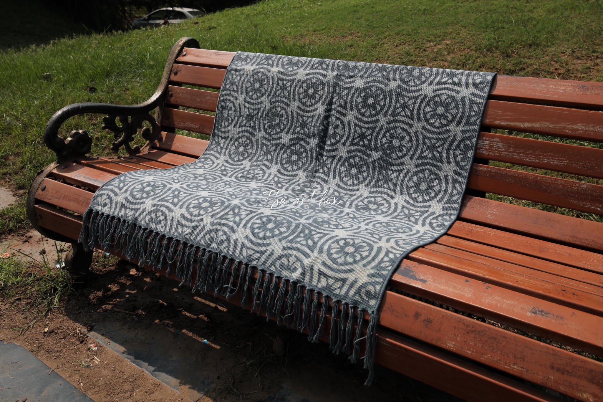 Indigo Blue Dabu Block Print Cotton Rectangle Rugs