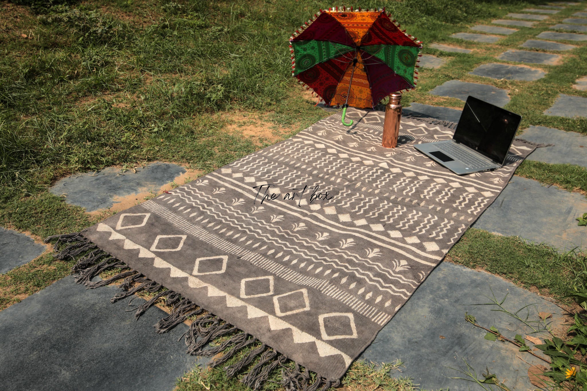 Printed Cotton Indigo Rugs