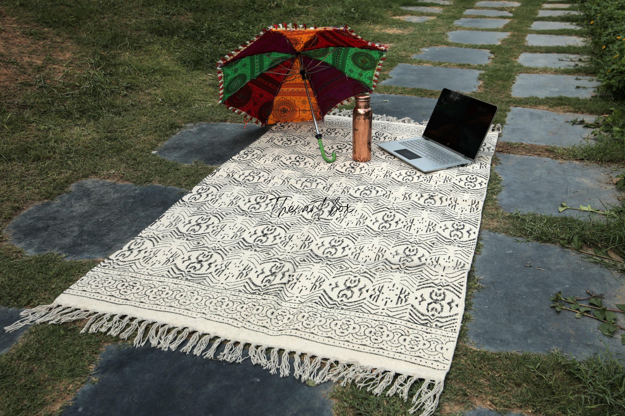 Printed Cotton Indigo Rugs