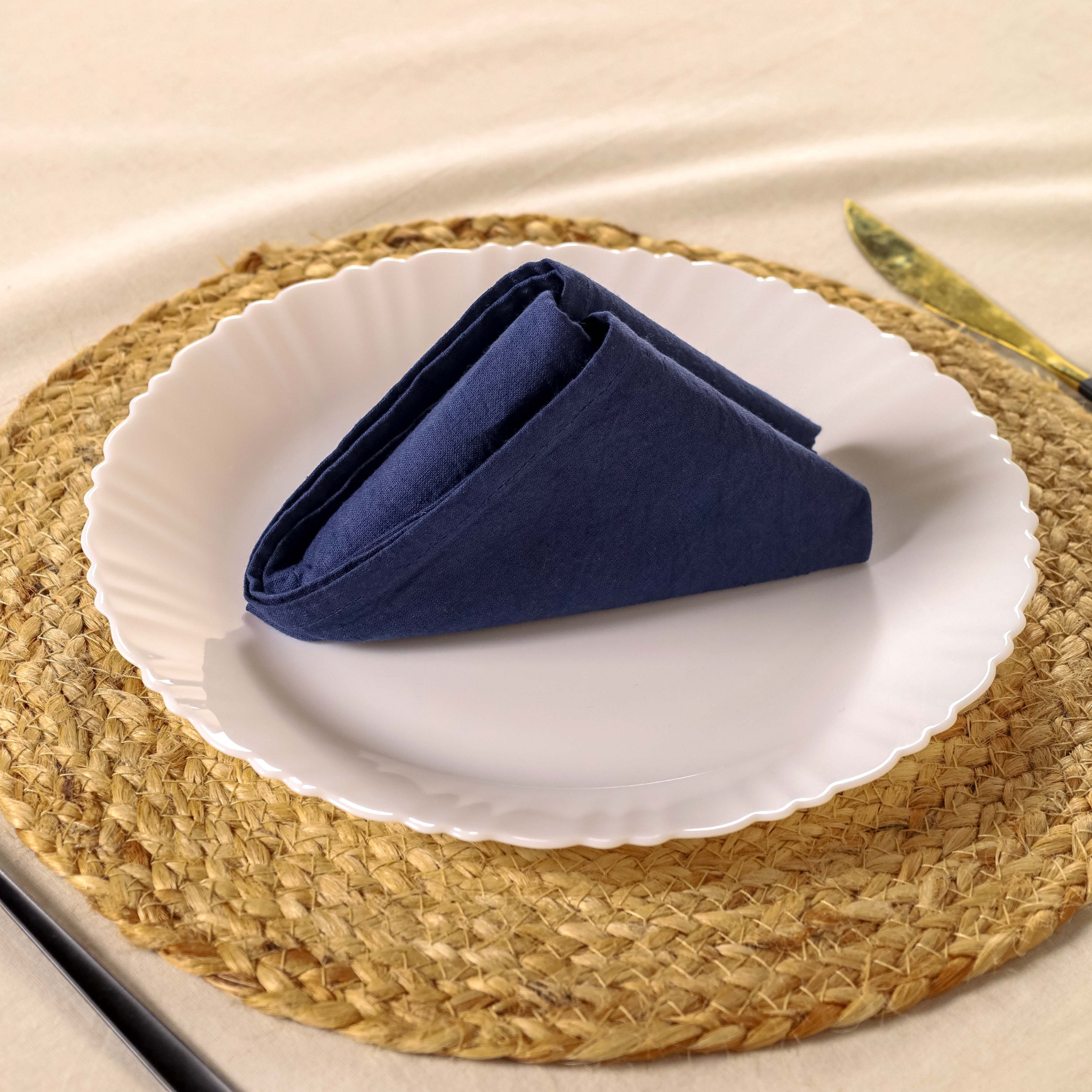 Blue Cotton Table Napkins