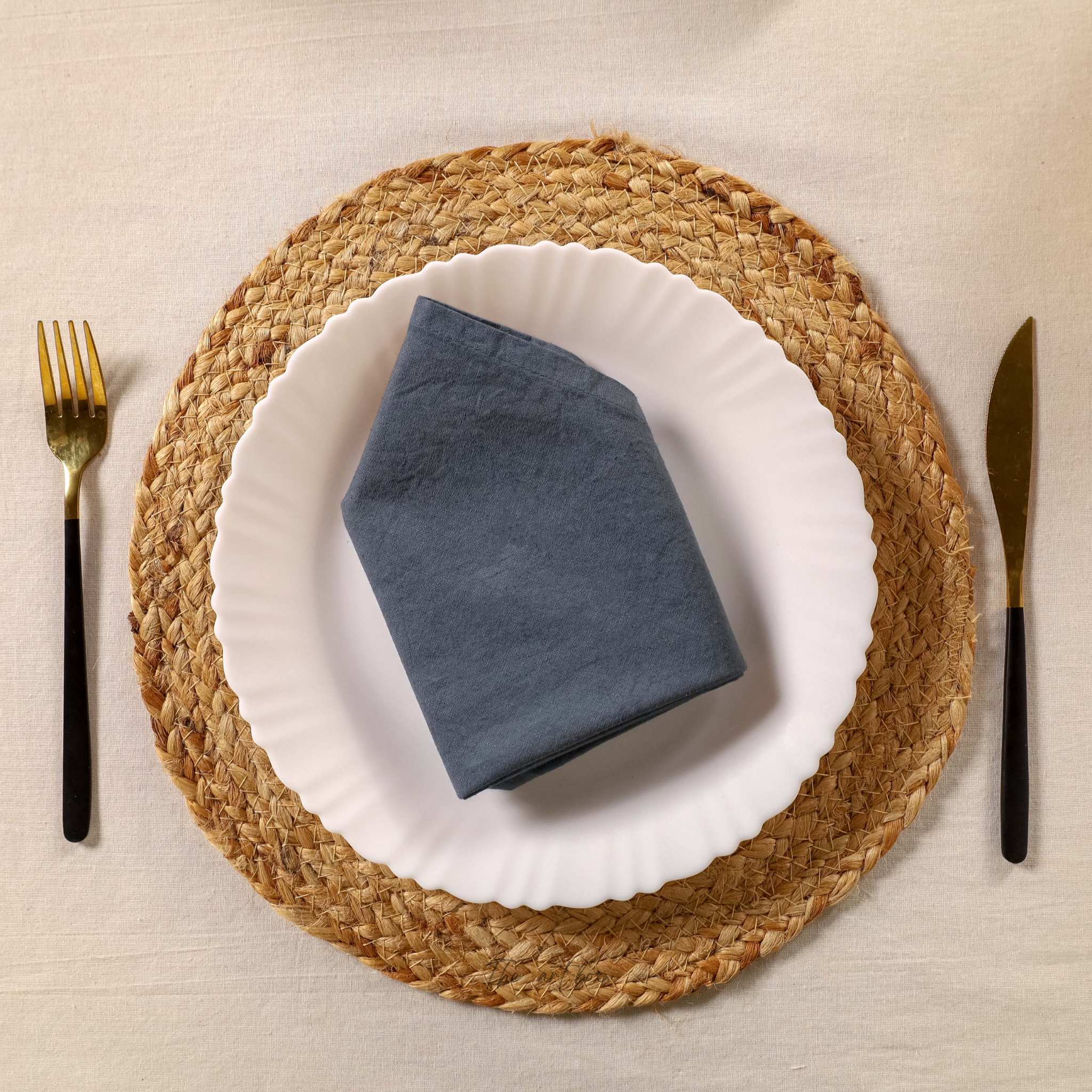Gray Cotton Table Napkins