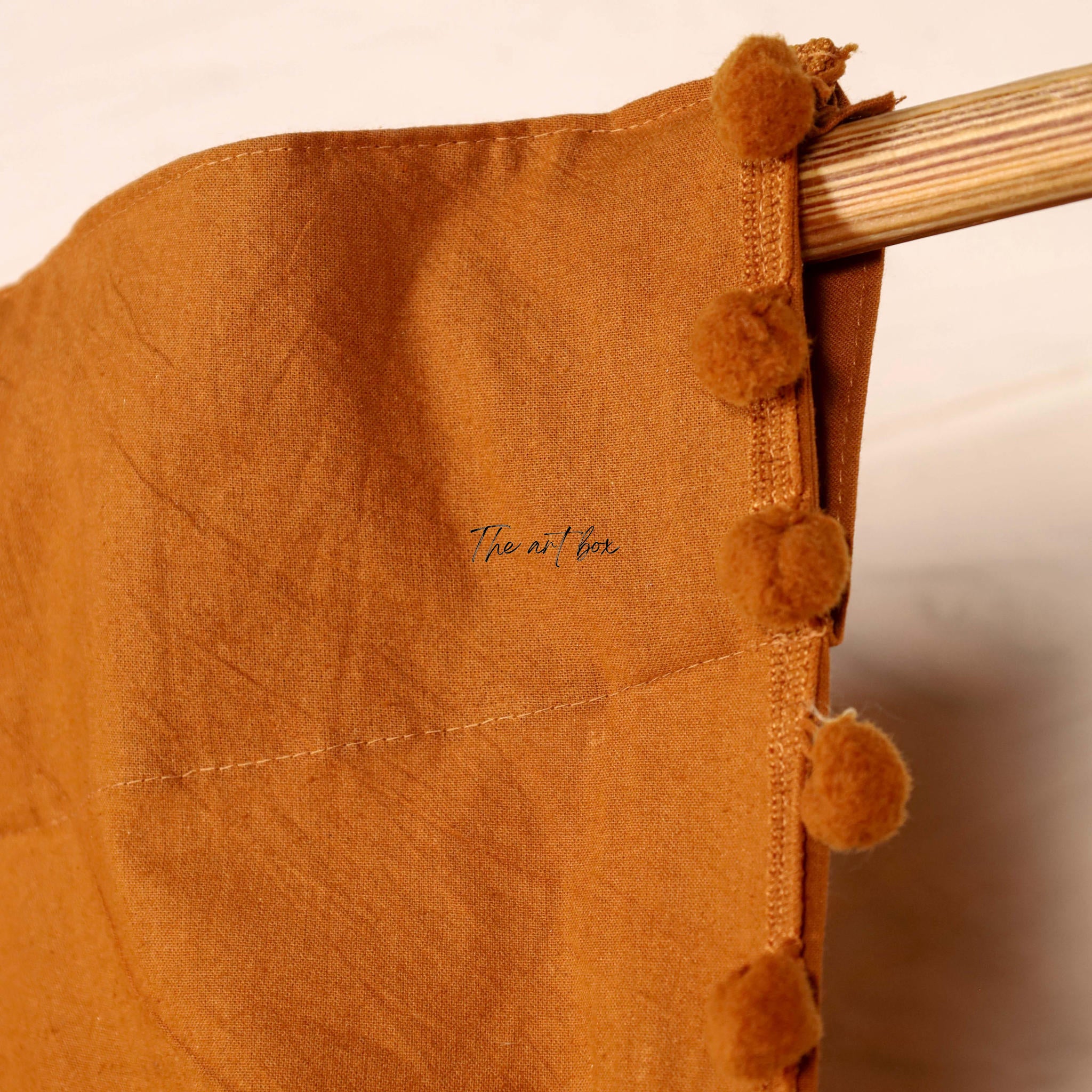 Rust Cotton Drapes Curtains 2 Panels Set Rod Pocket