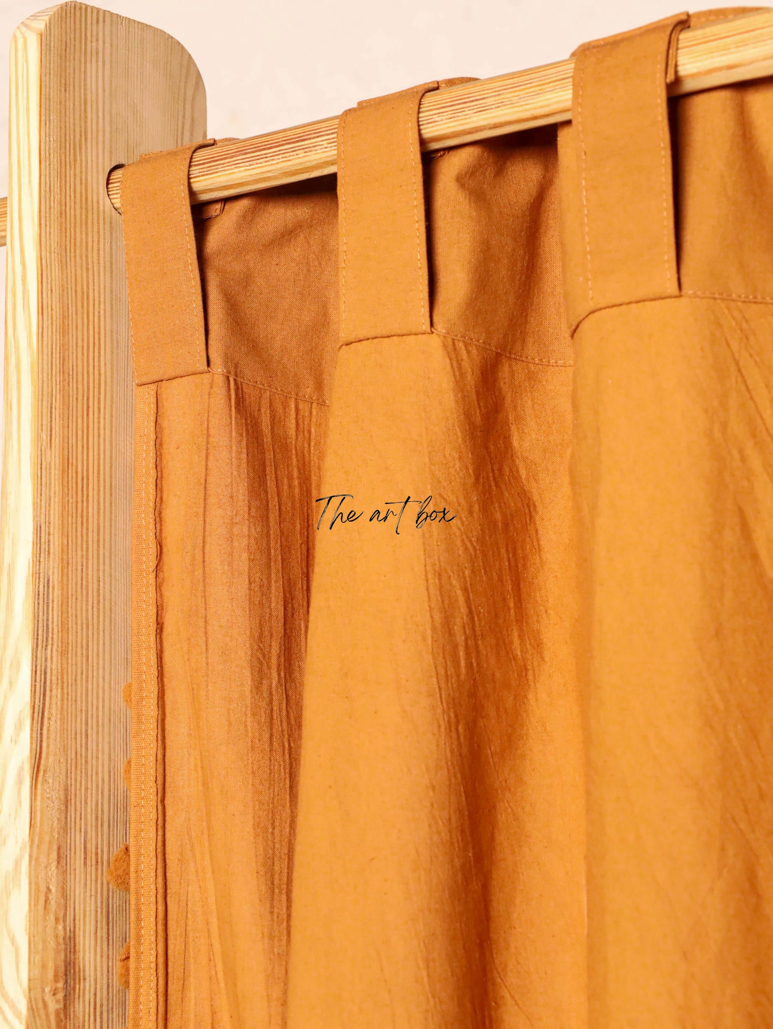 Rust Cotton Drapes Curtains 2 Panels Set Rod Pocket