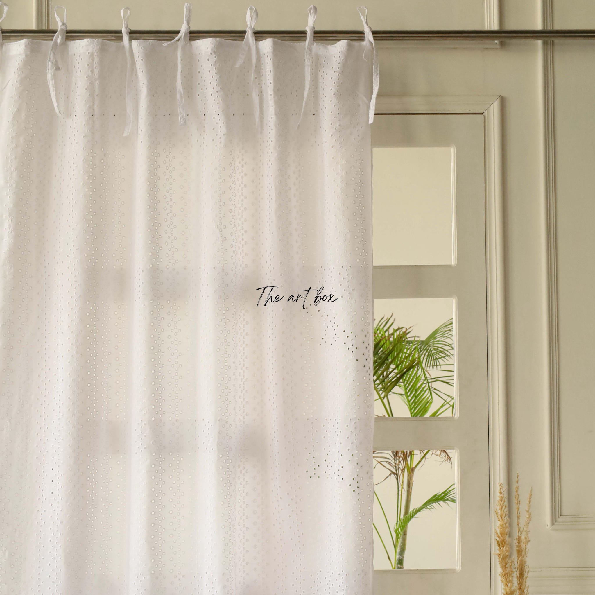 White Cotton Curtains - 1 Panel Set
