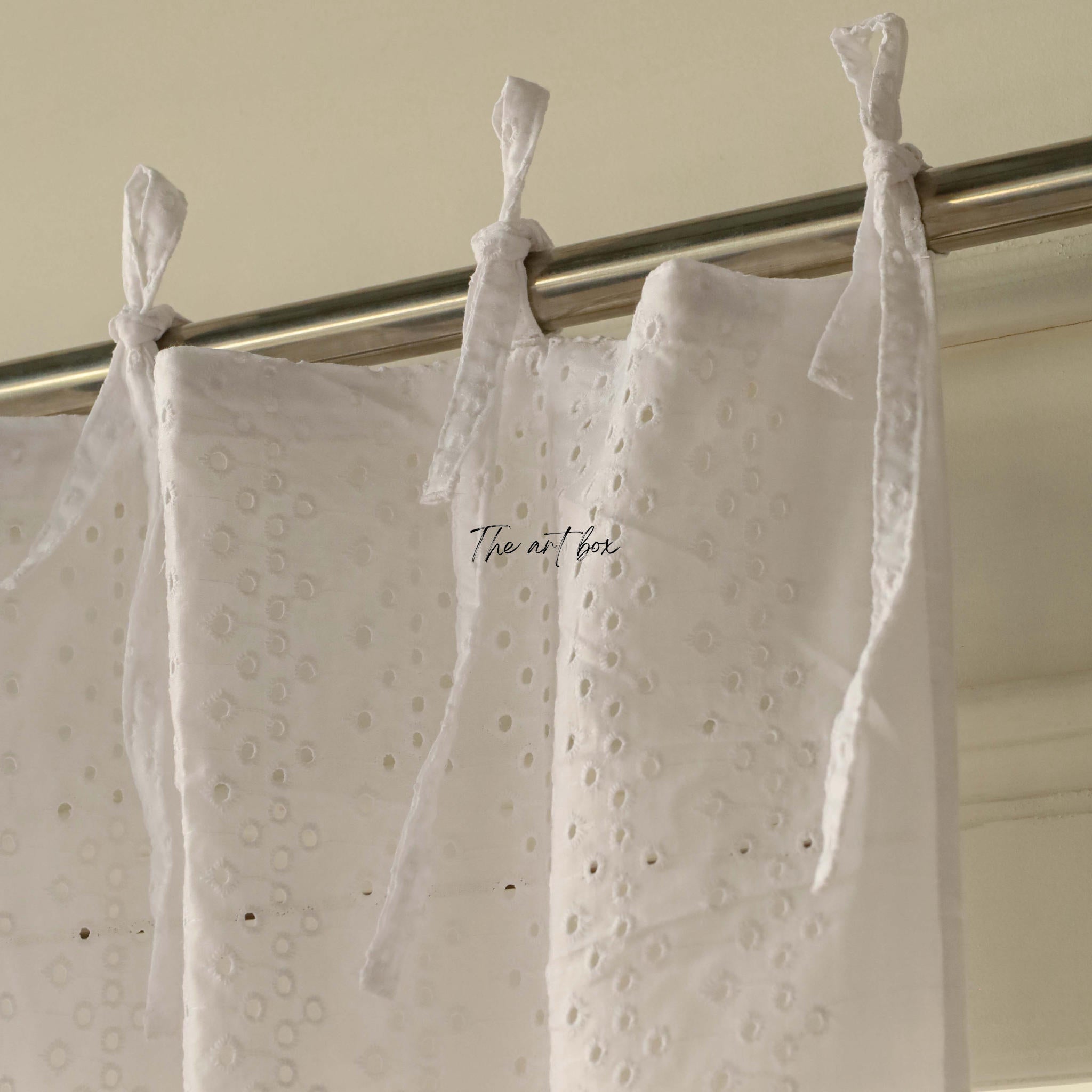 White Cotton Curtains - 1 Panel Set