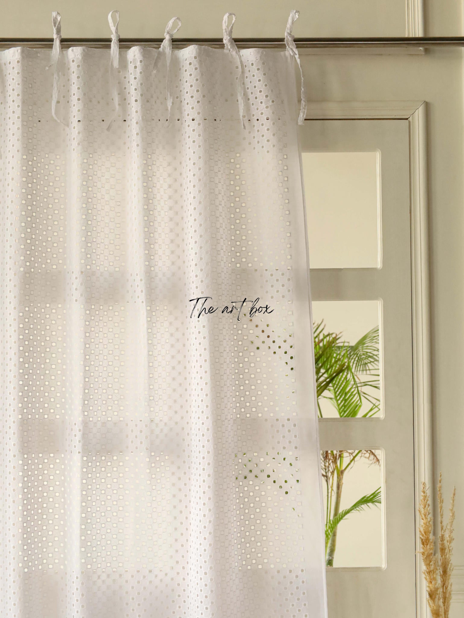 White Cotton Curtains - 1 Panel Set