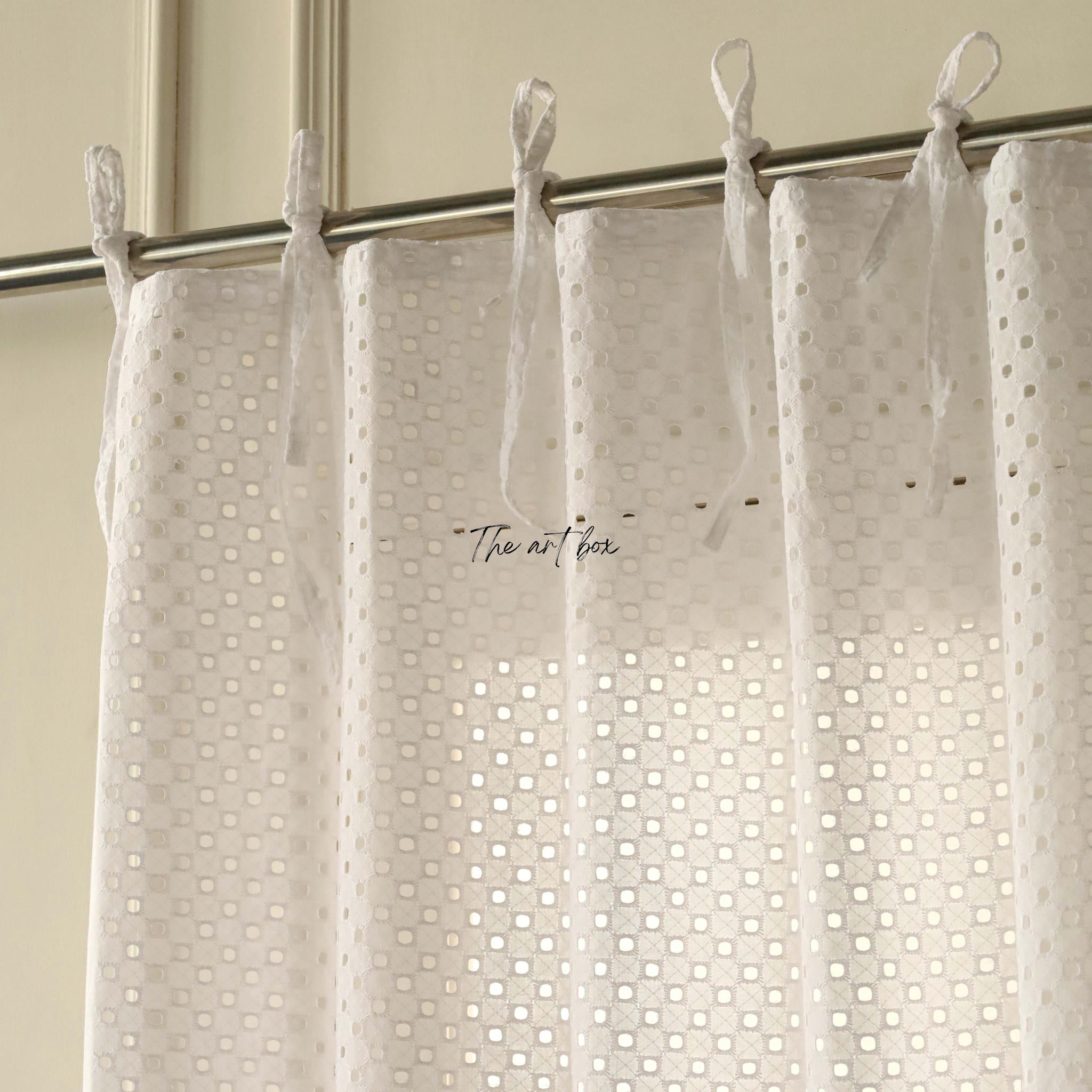 White Cotton Curtains - 1 Panel Set