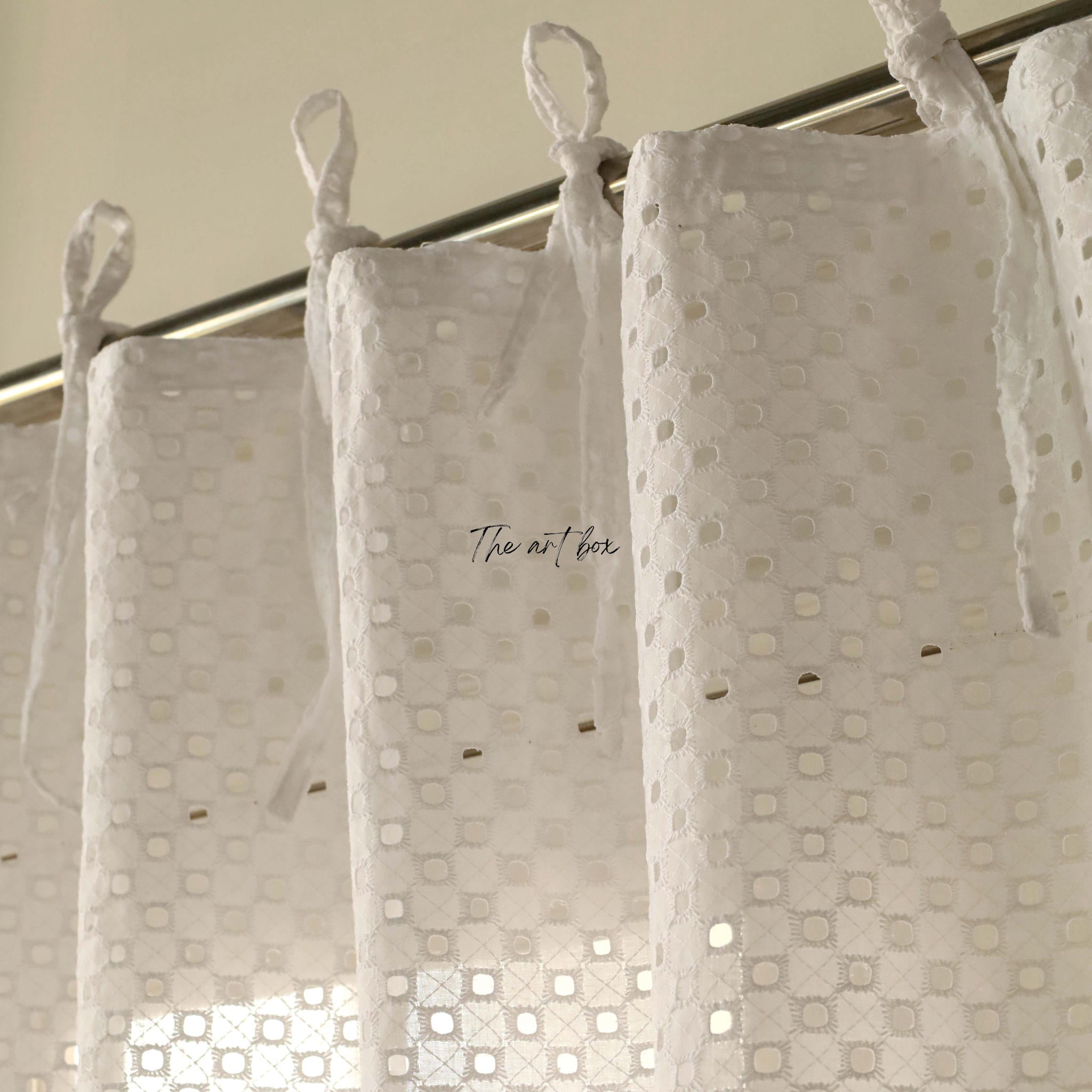 White Cotton Curtains - 1 Panel Set