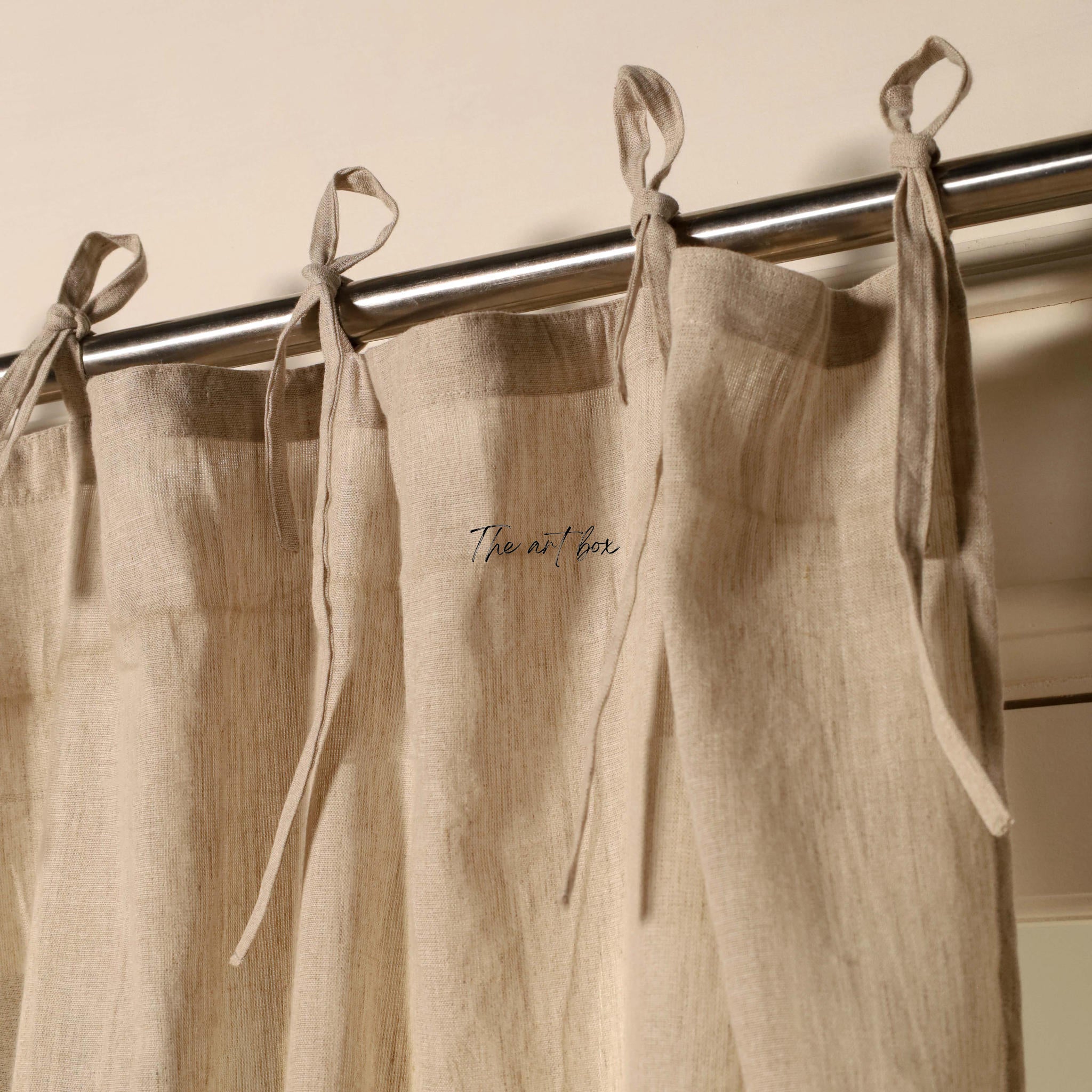 Grey Cotton Curtains - 1 Panel Set