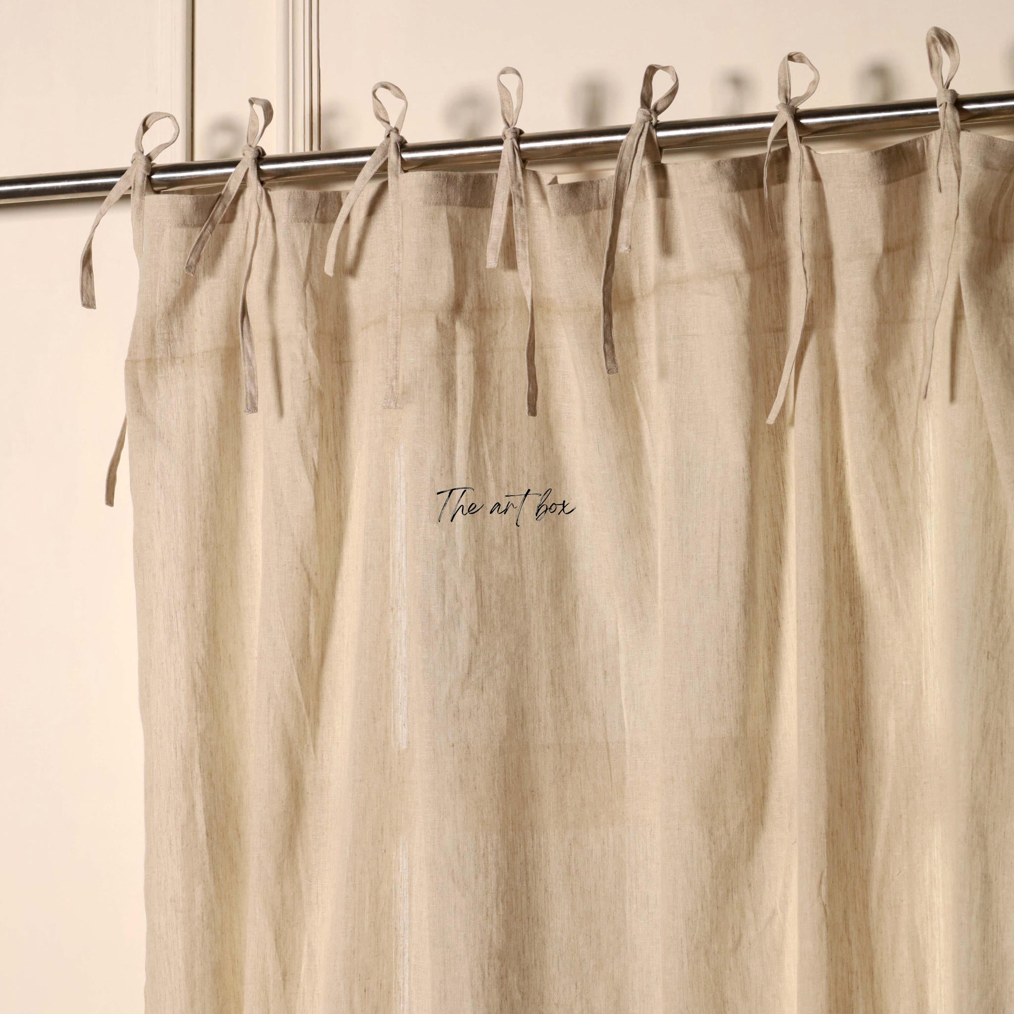 Grey Cotton Curtains - 1 Panel Set