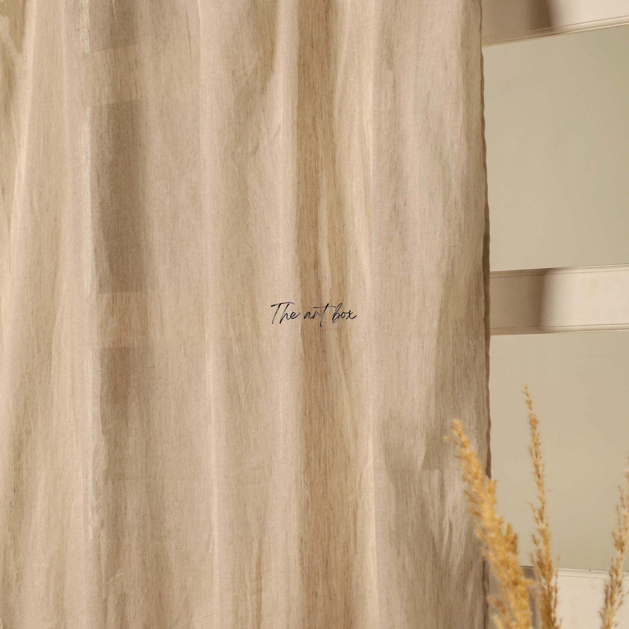 Grey Cotton Curtains - 1 Panel Set