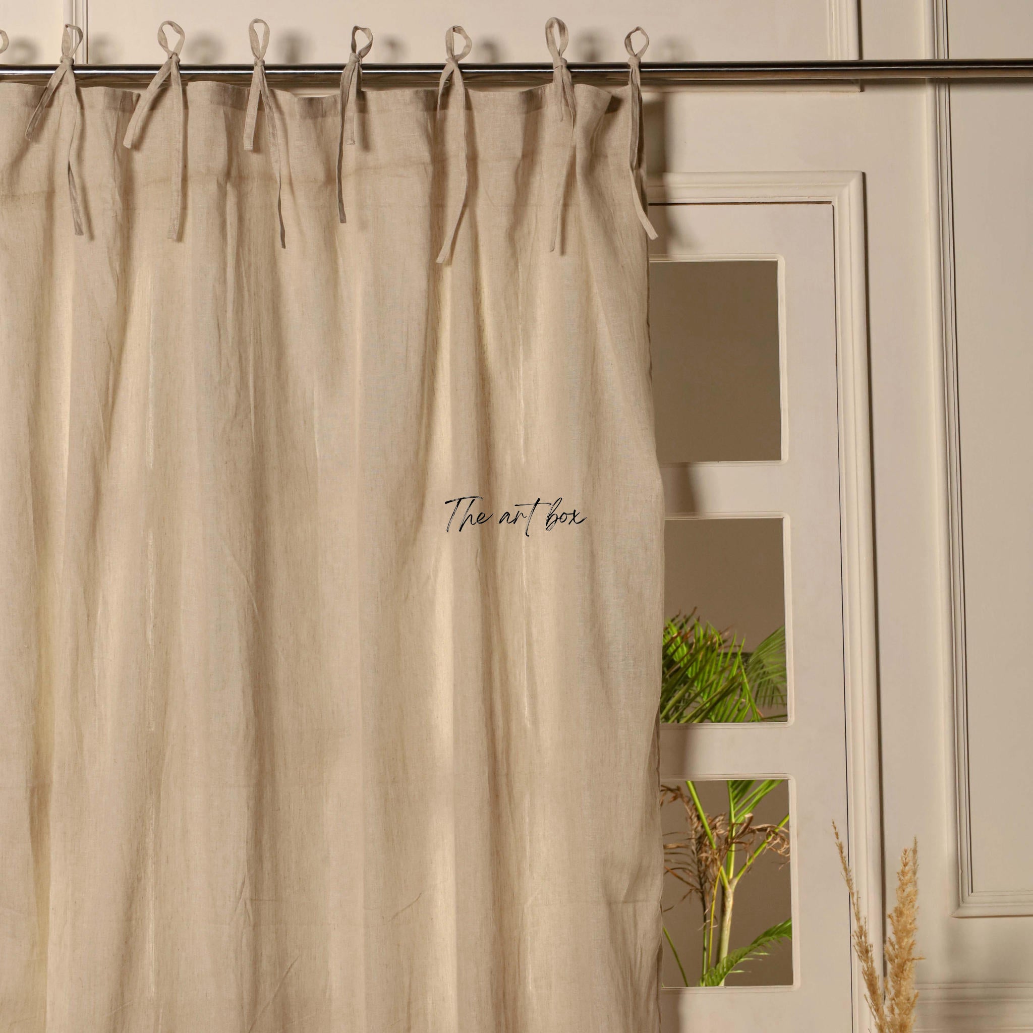 Grey Cotton Curtains - 1 Panel Set