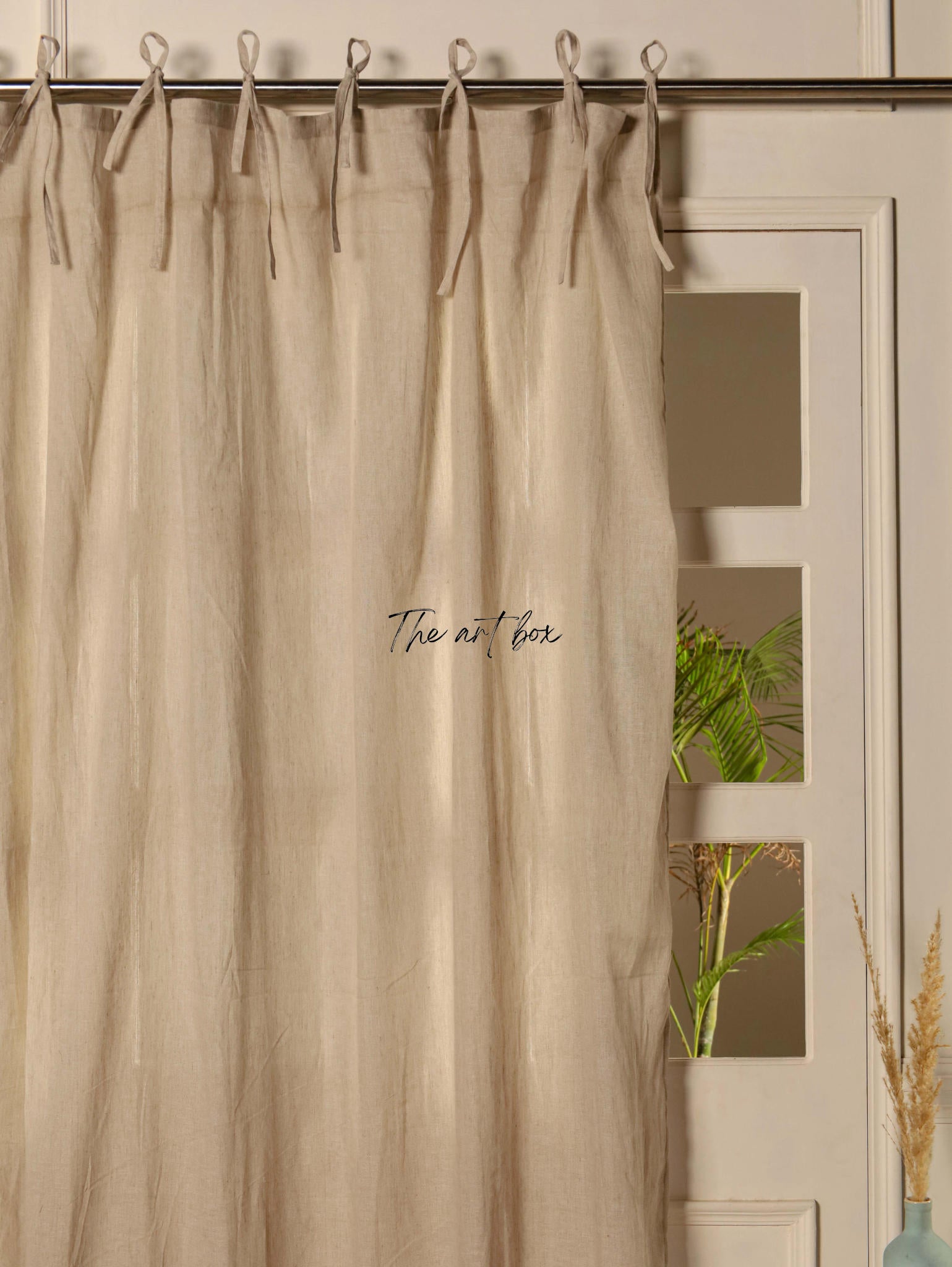 Grey Cotton Curtains - 1 Panel Set