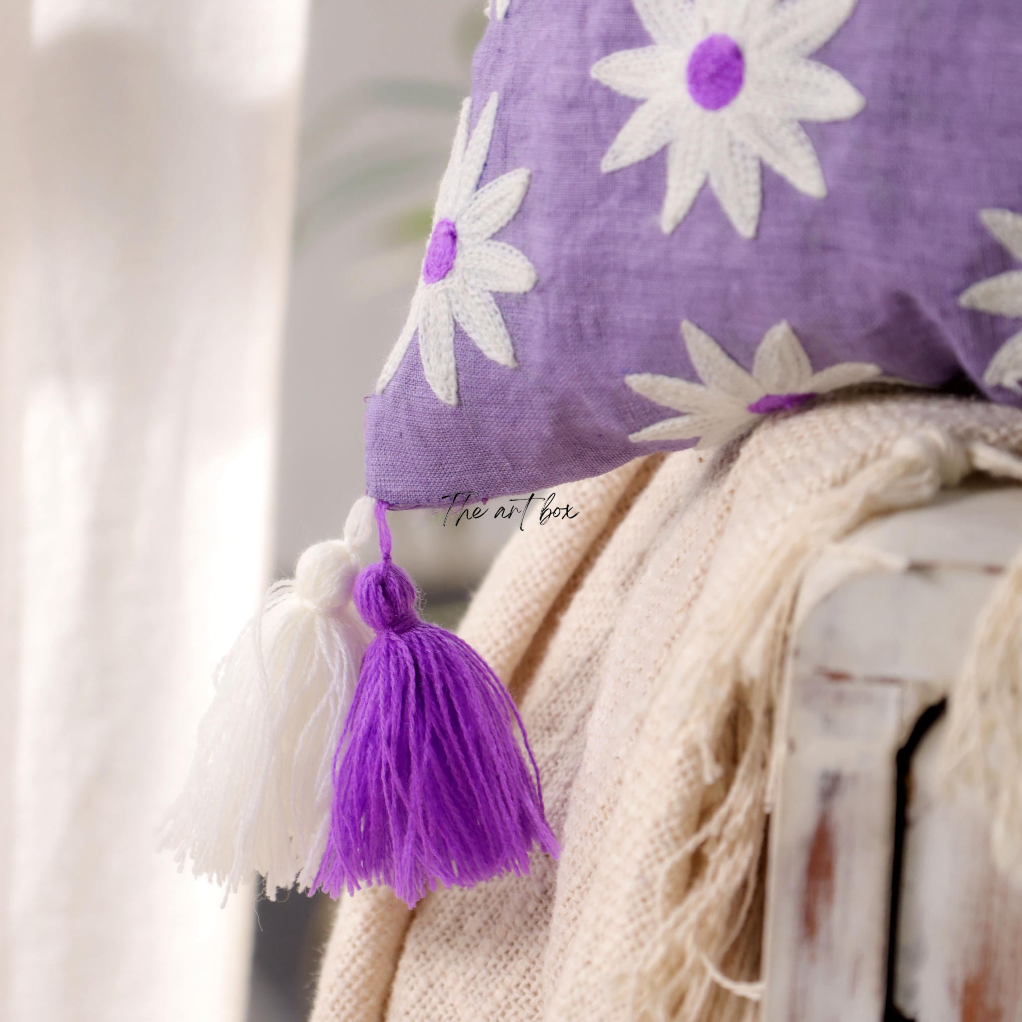 Embroidered Floral Accent Pillow - Bring the Garden Indoors