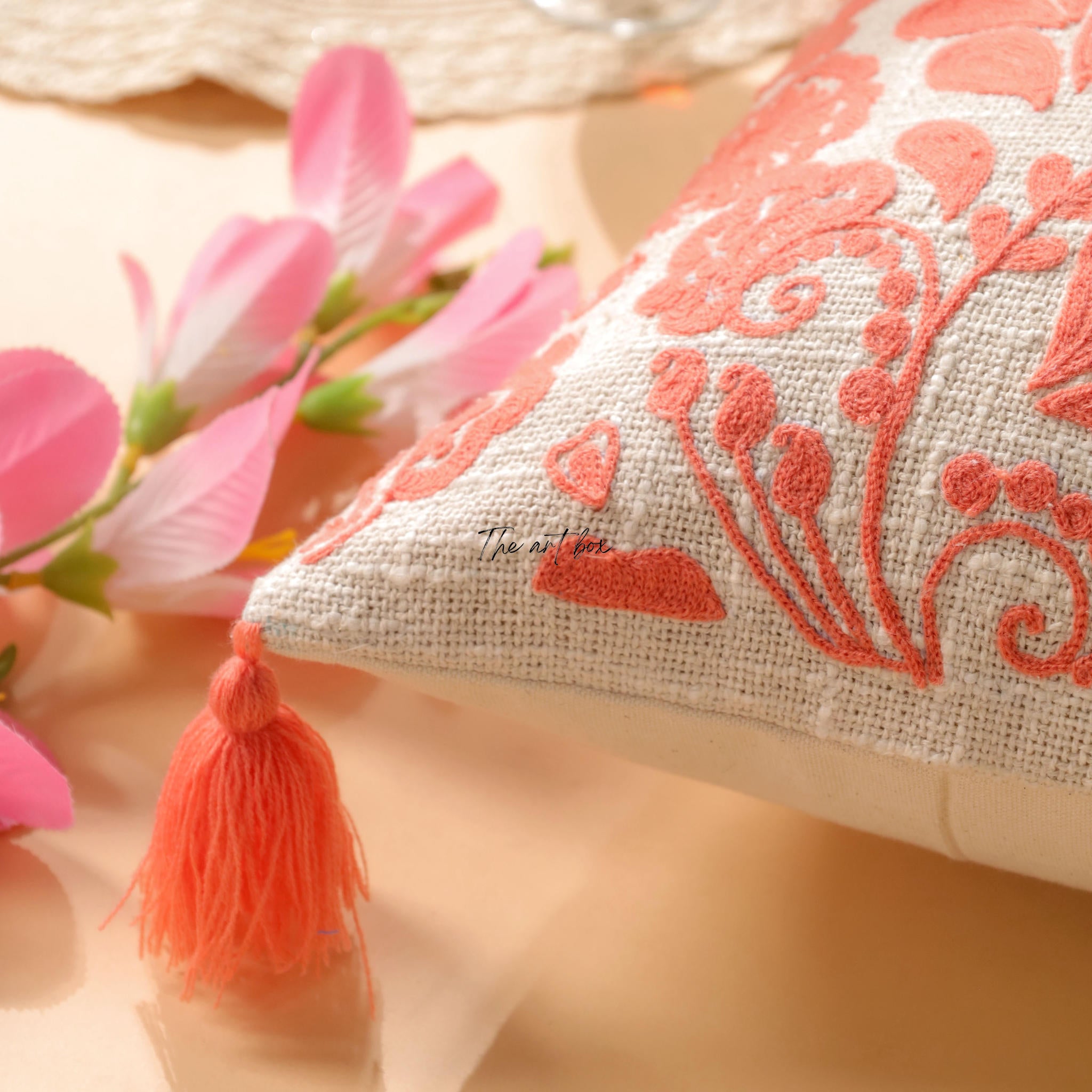 Personalized Floral Throw Pillow - Add Your Name to Nature's Beauty