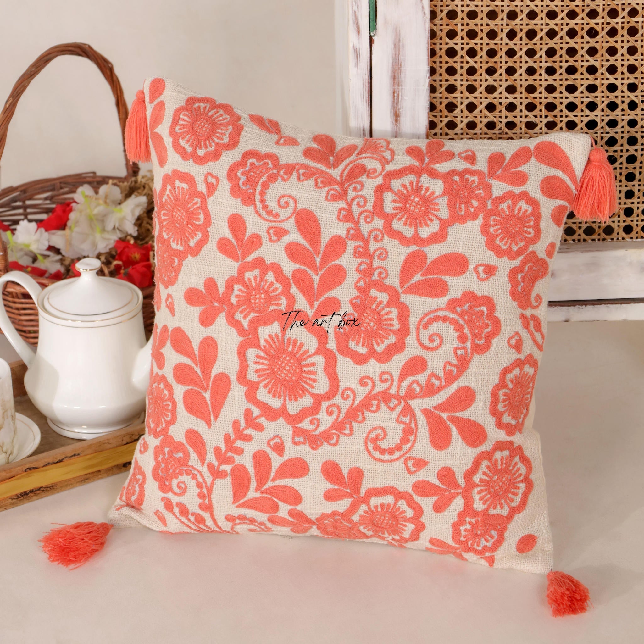 Personalized Floral Throw Pillow - Add Your Name to Nature's Beauty