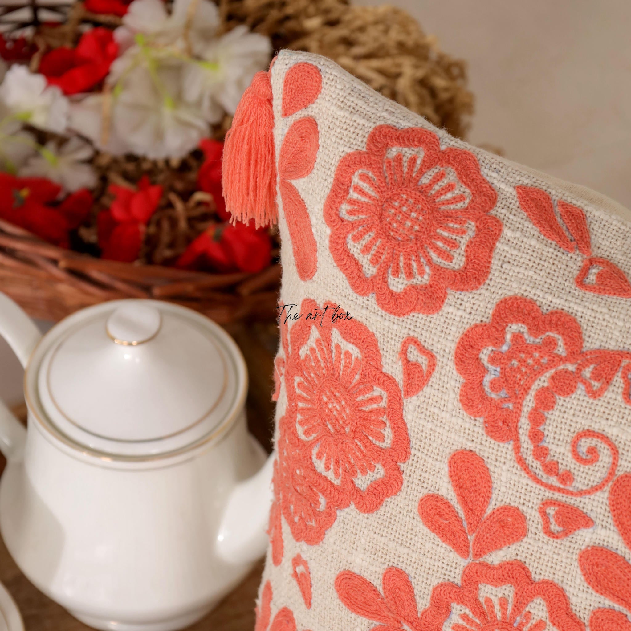 Personalized Floral Throw Pillow - Add Your Name to Nature's Beauty