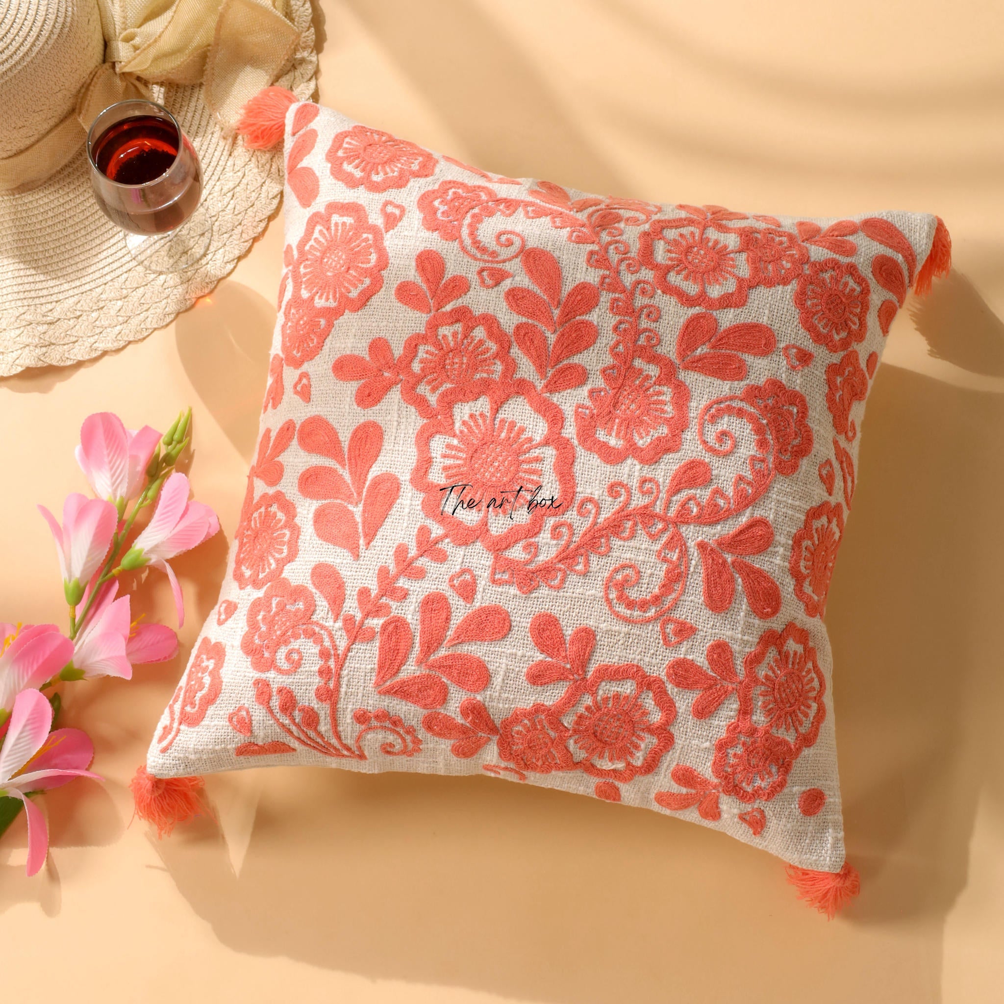 Personalized Floral Throw Pillow - Add Your Name to Nature's Beauty