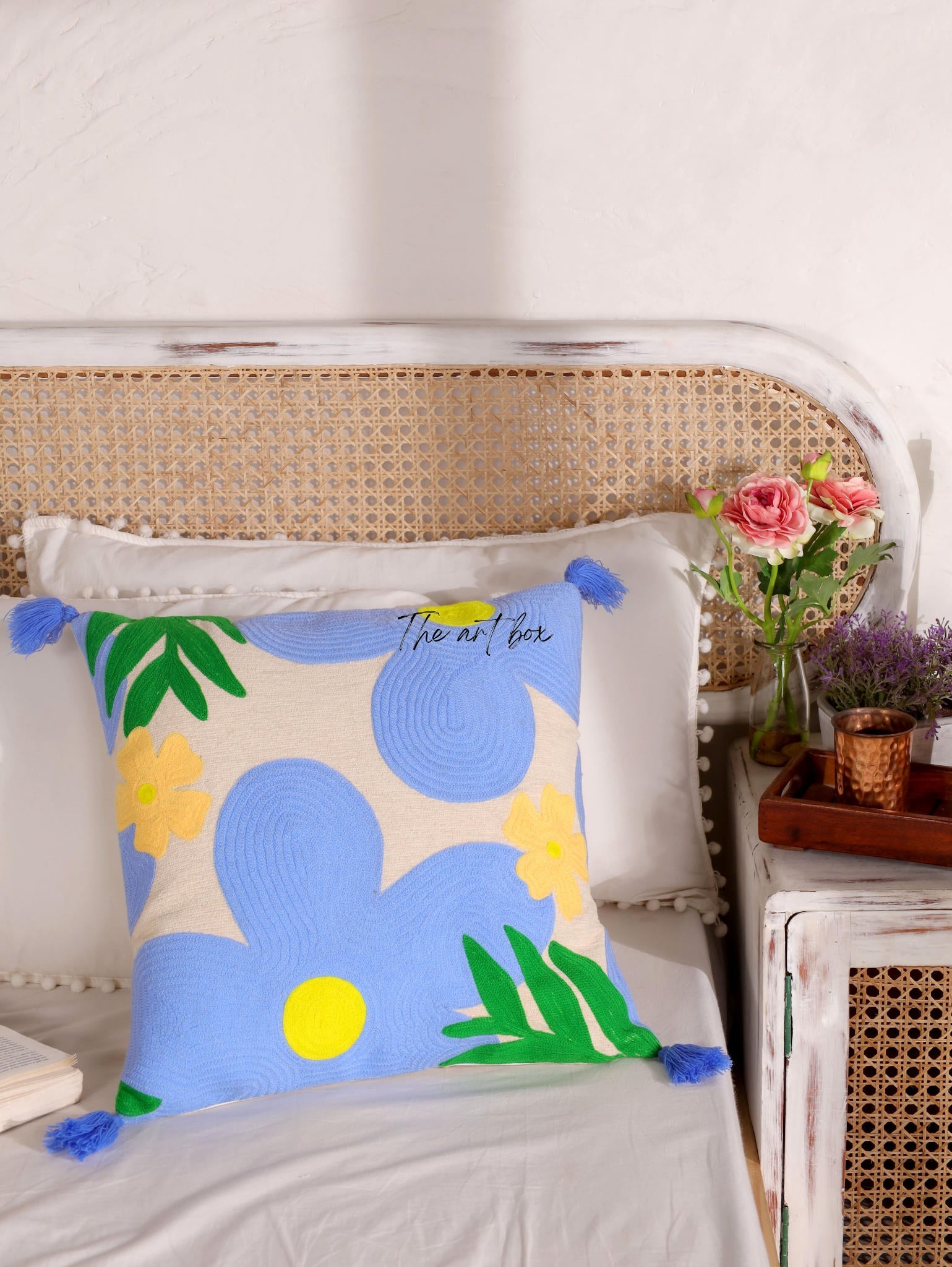 Customized Floral Embroidery Pillow Cover - Make Your Space Bloom