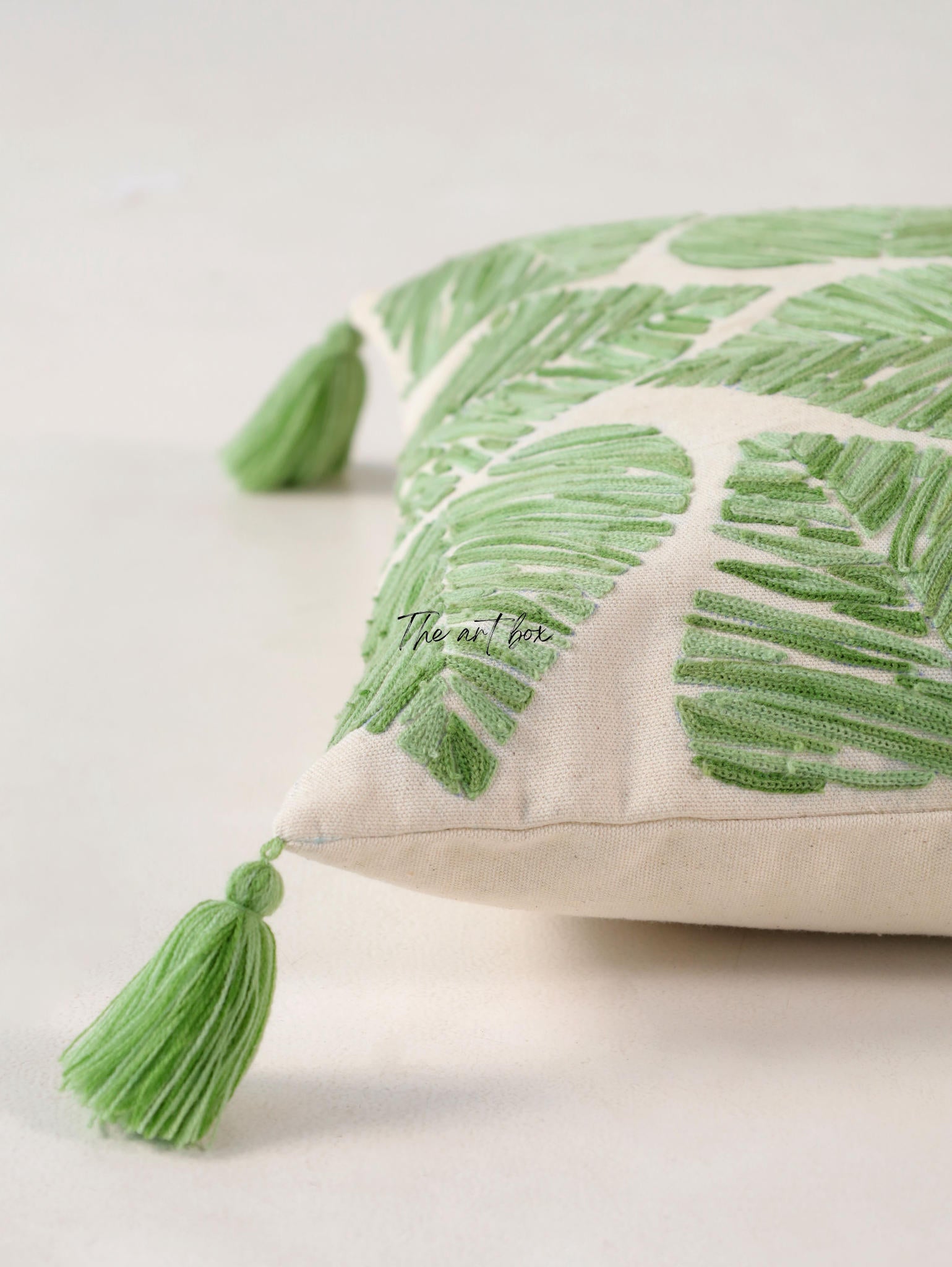 Personalized Floral Throw Pillow Cover - Custom Embroidery Options