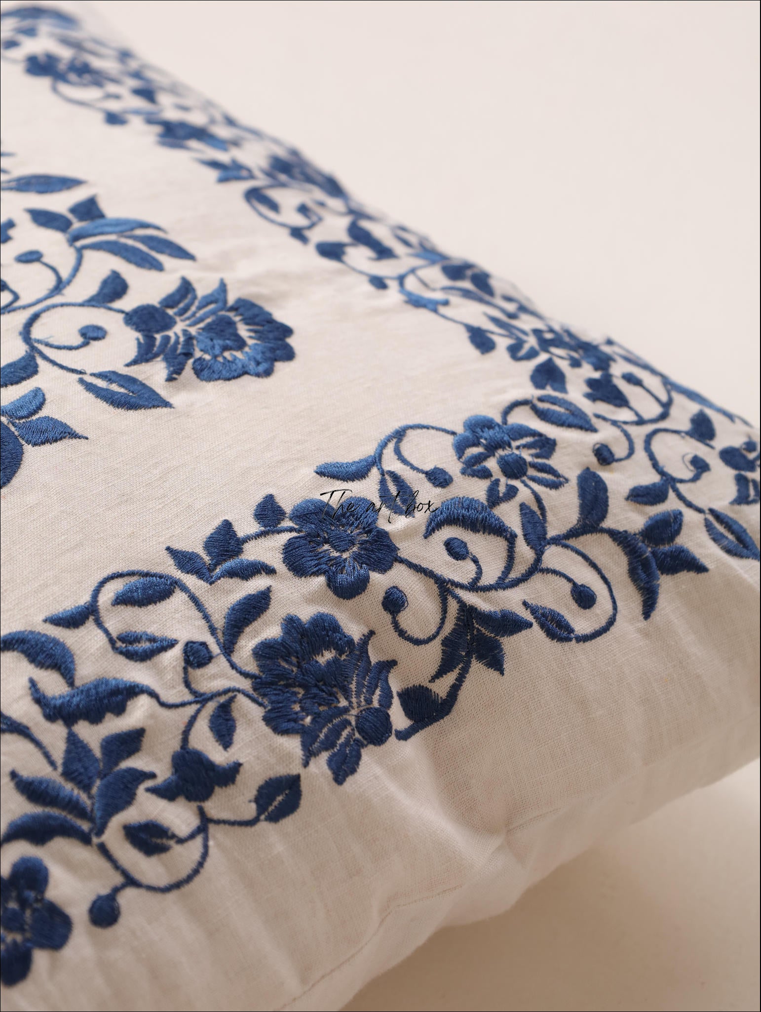 Personalized Floral Embroidery Cushion - Custom Crafted Elegance for Your Home