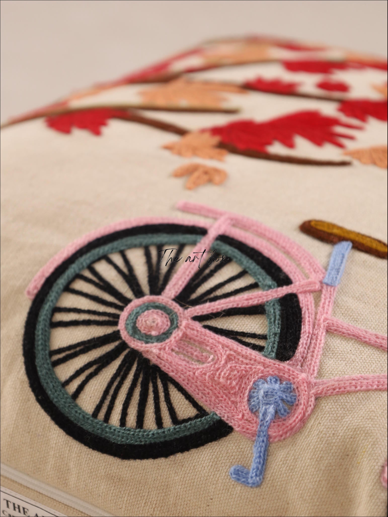 Botanical Bliss: Embroidered Flower Pillow Cover