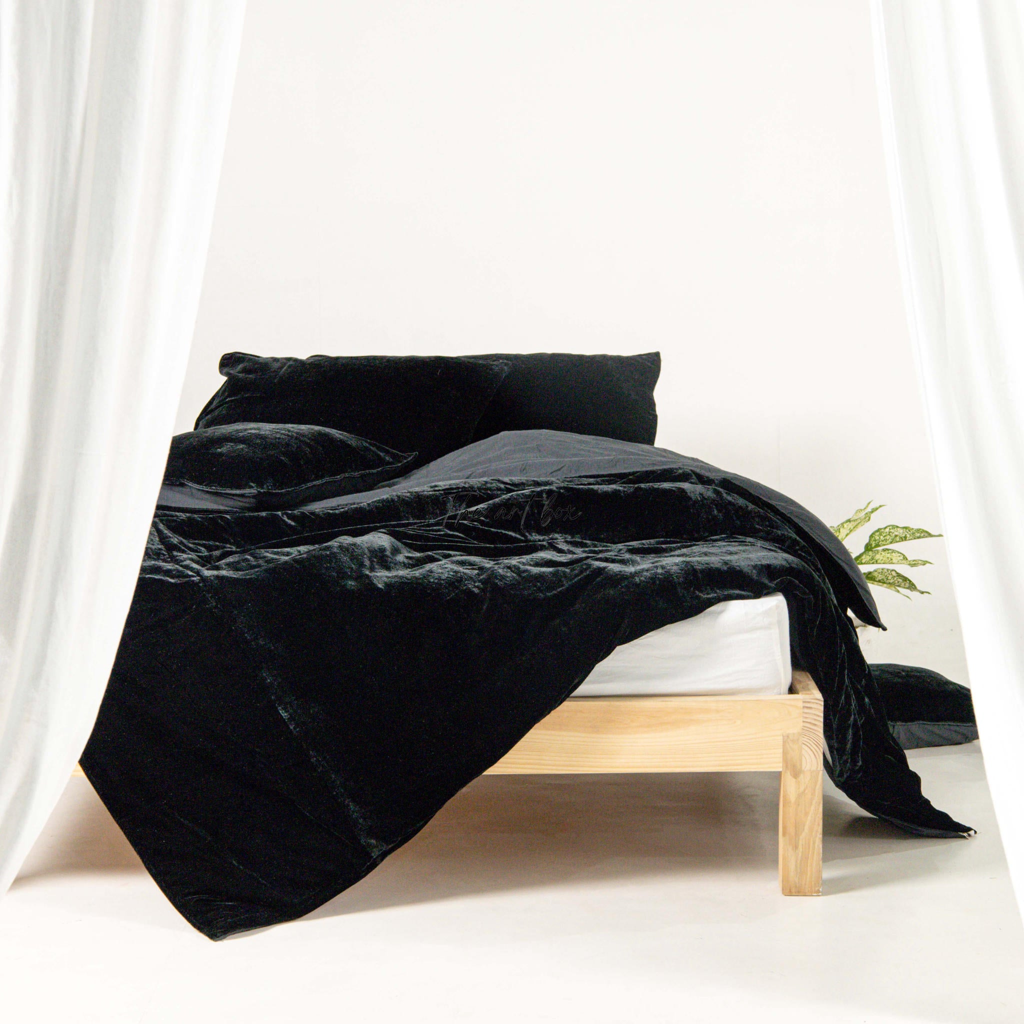 Black Velvet Duvet Cover