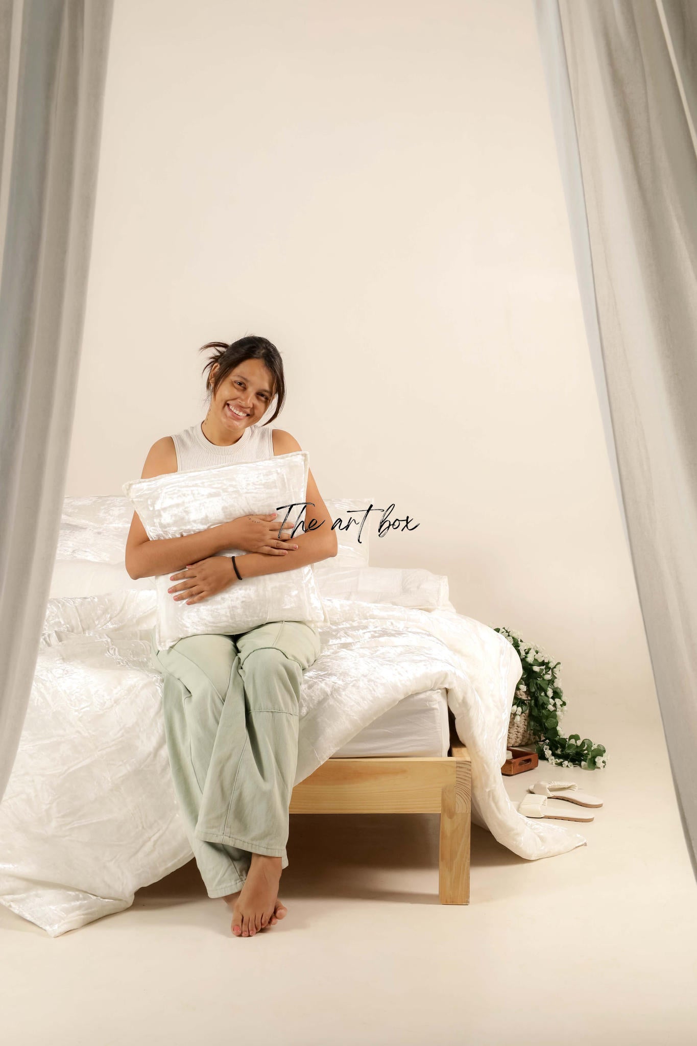 Velvet Solid White Cushion Cover